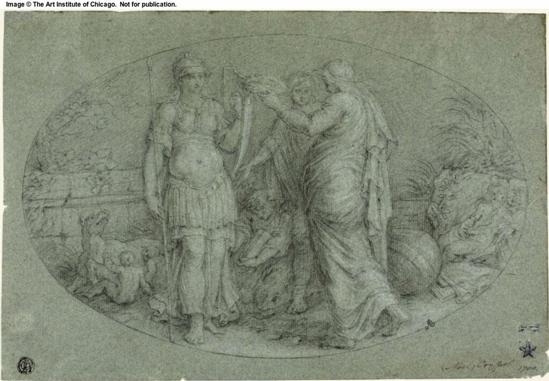 Minerva Crowned by Rome by Noël Coypel