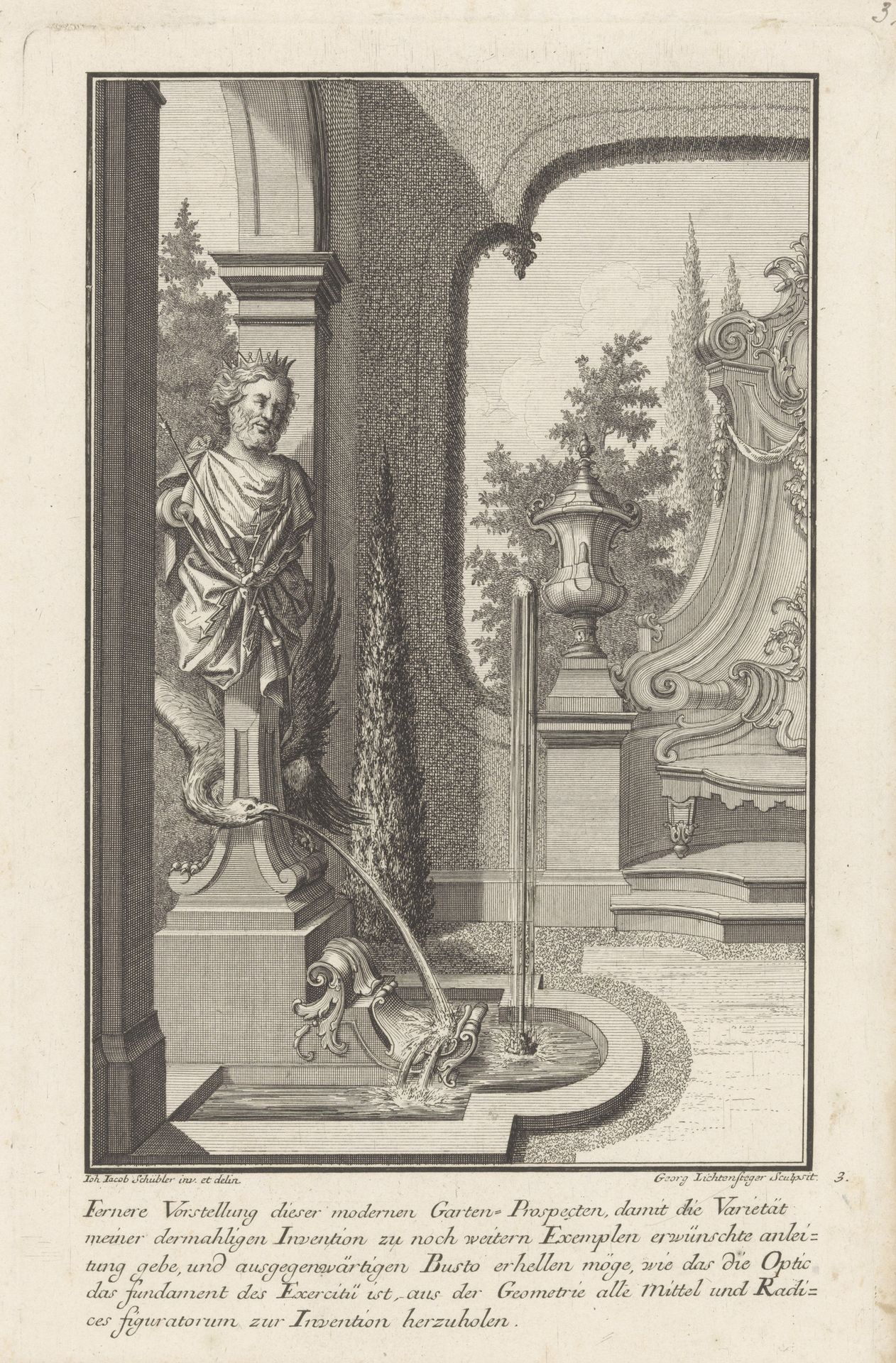 Fontein met buste van Jupiter by Georg Lichtensteger