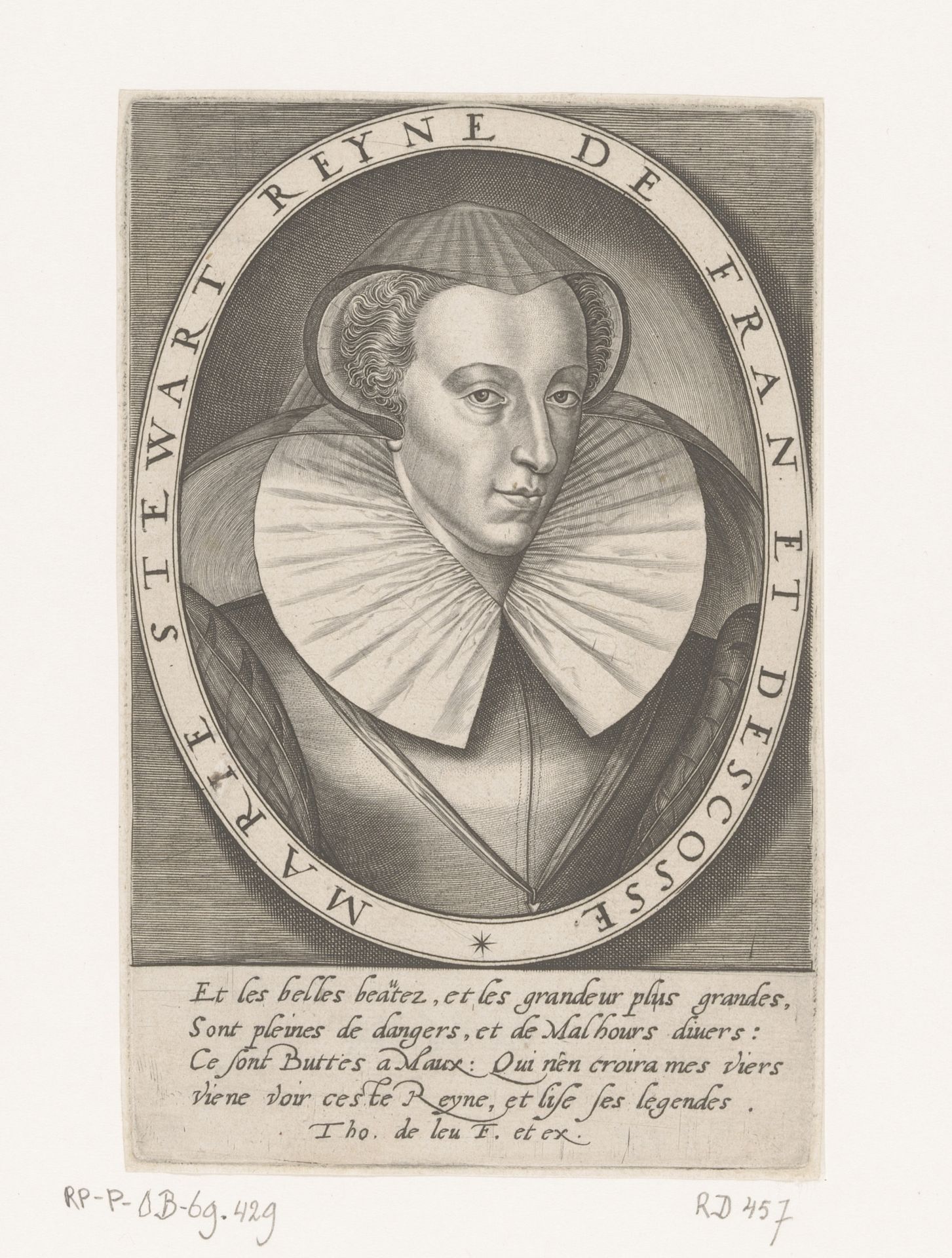 Portret van Maria I Stuart, koningin van Schotland by Thomas de Leu