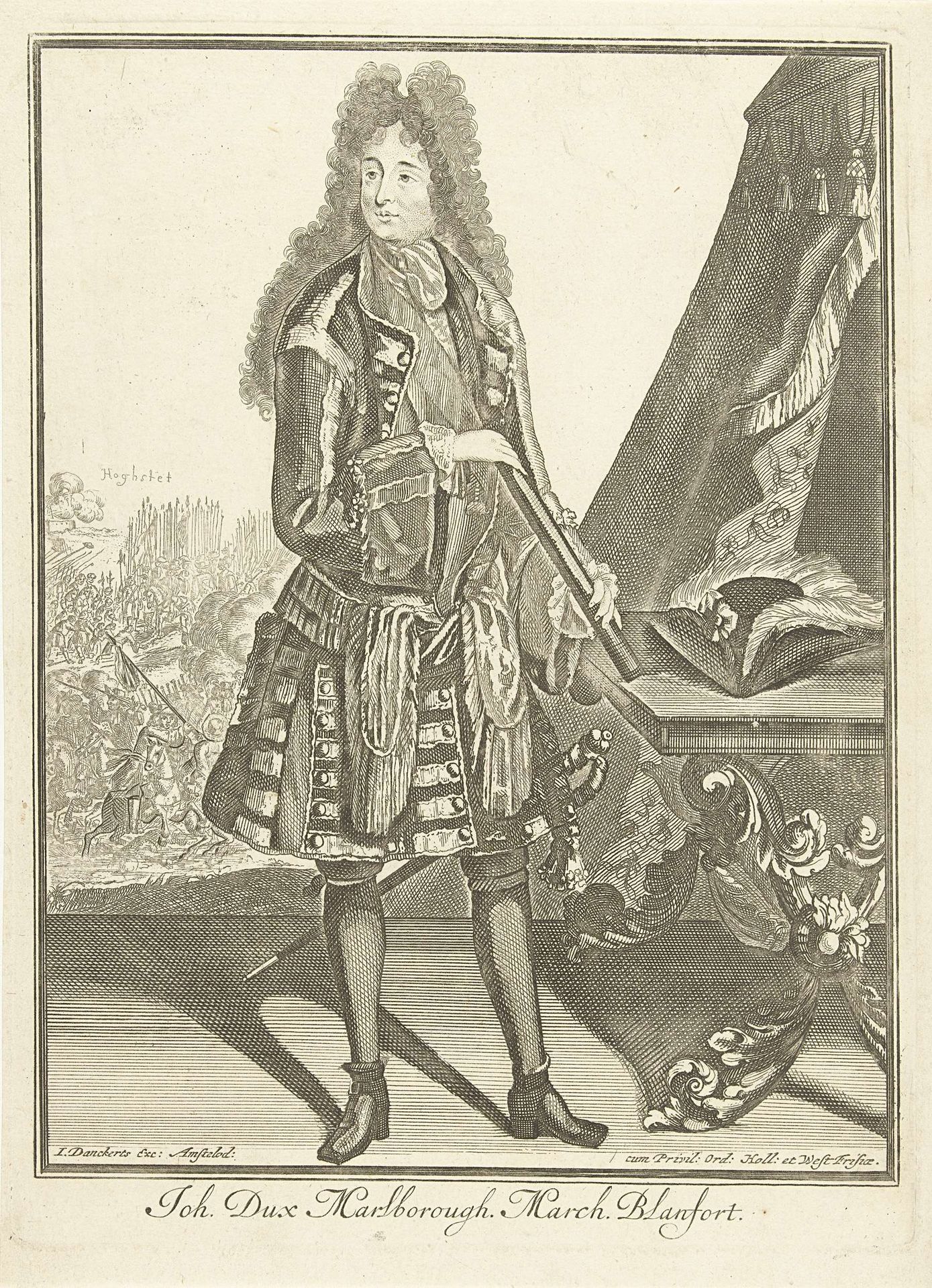 Portret van John Churchill Marlborough by Justus Danckerts