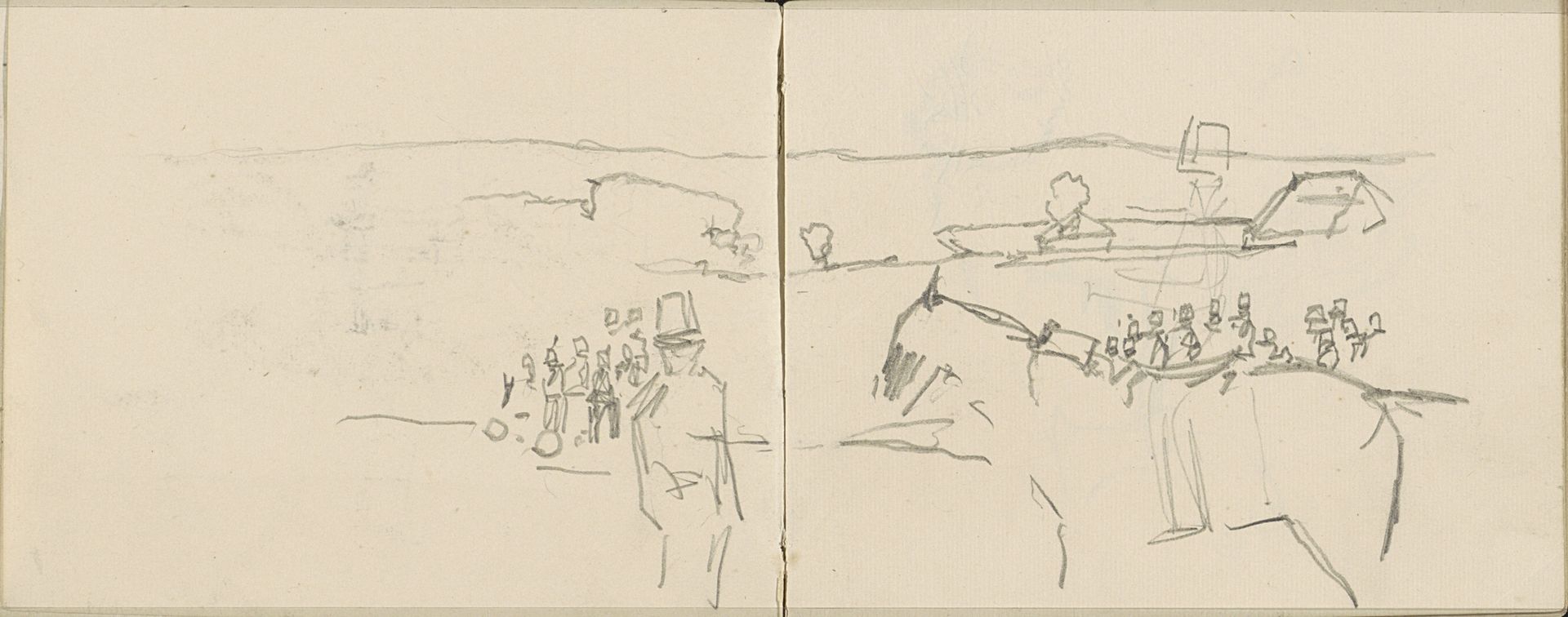 Opbreken van het kamp door de rijdende artillerie by George Hendrik Breitner