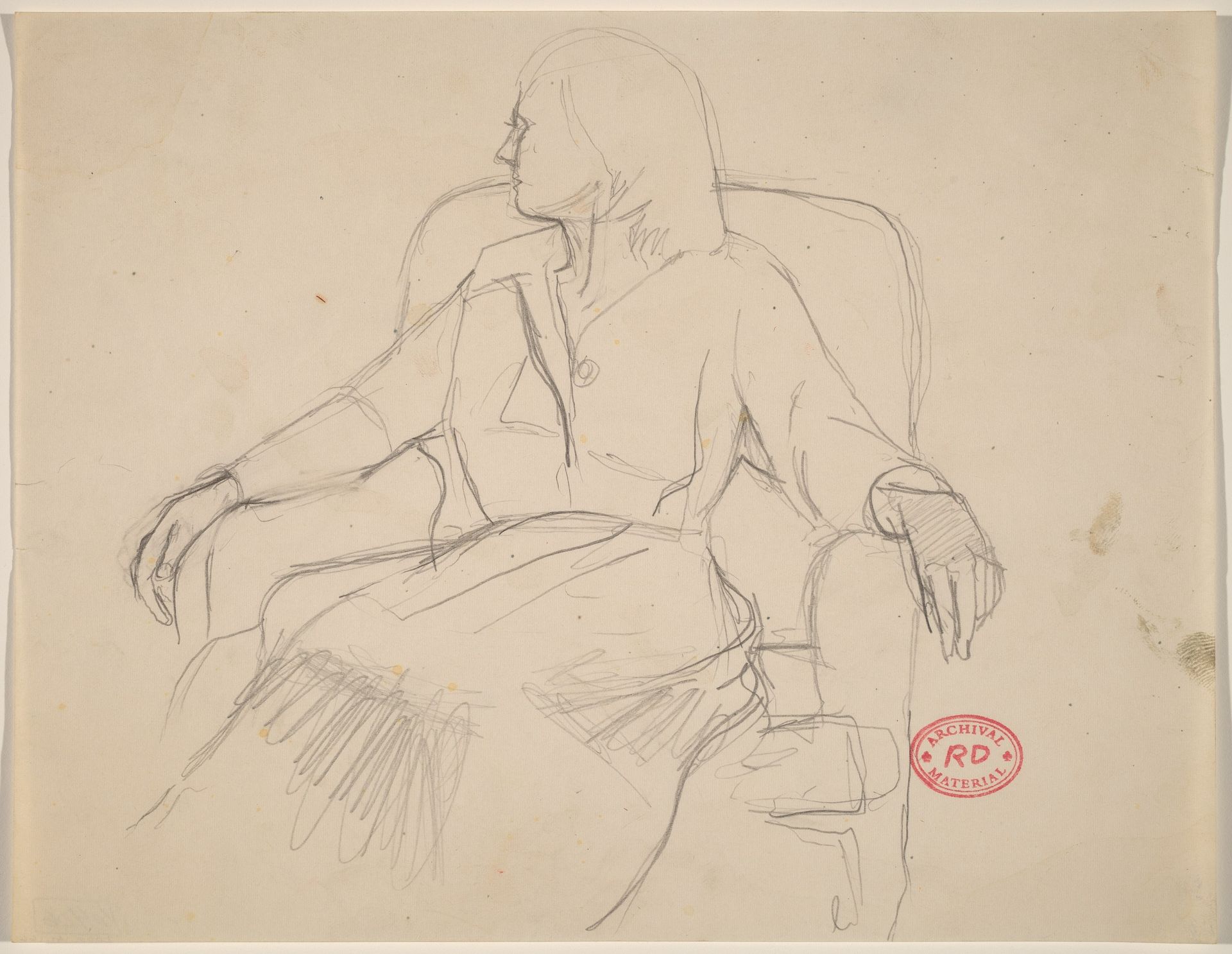 Untitled [woman seated in an armchair looking left] by Richard Diebenkorn