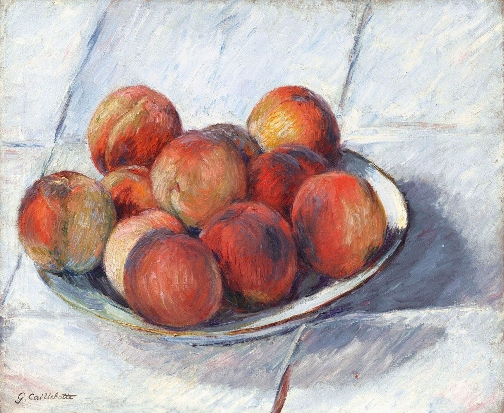L’Assiette de pêches by Gustave Caillebotte