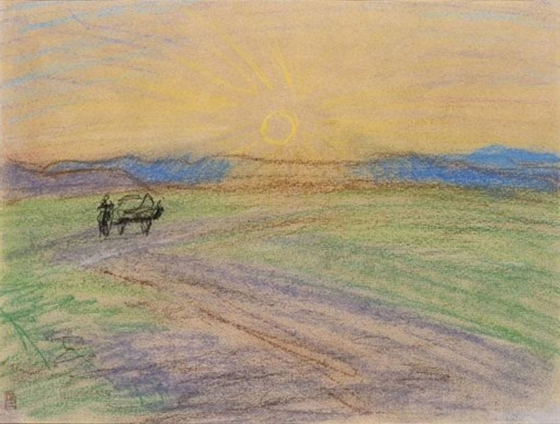 Sunrise over Mongolia by Fujishima Takeji
