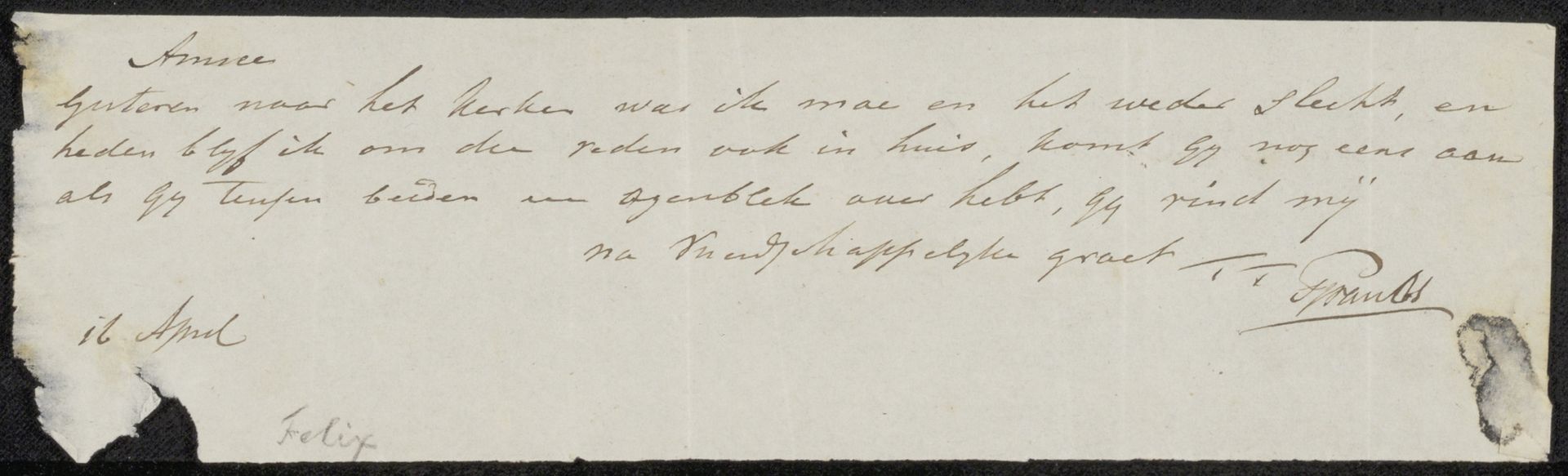 Brief aan Jean Zacharie Mazel by Pieter Gerardus van Os