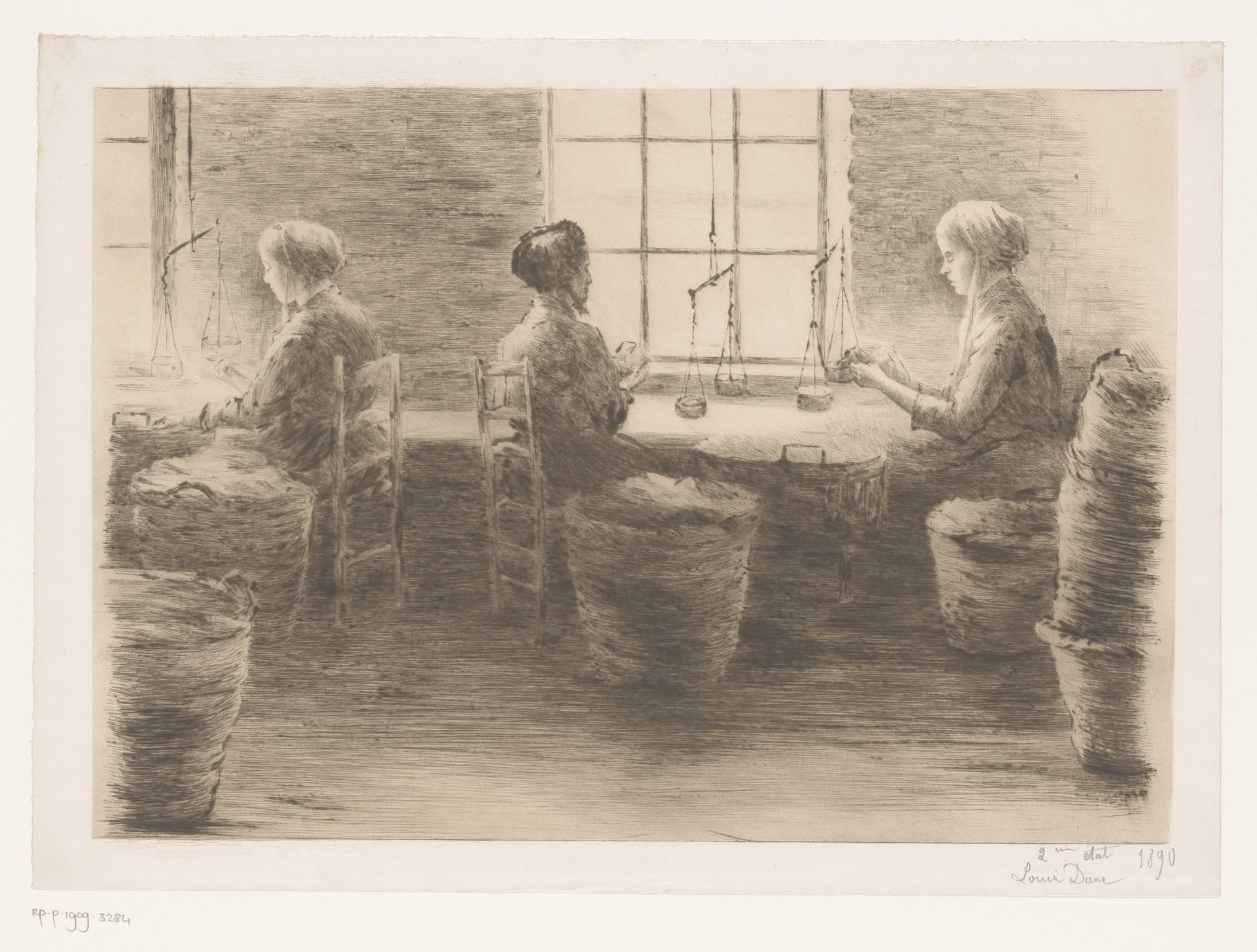 Drie vrouwen bereiden cichorei by Louise Danse