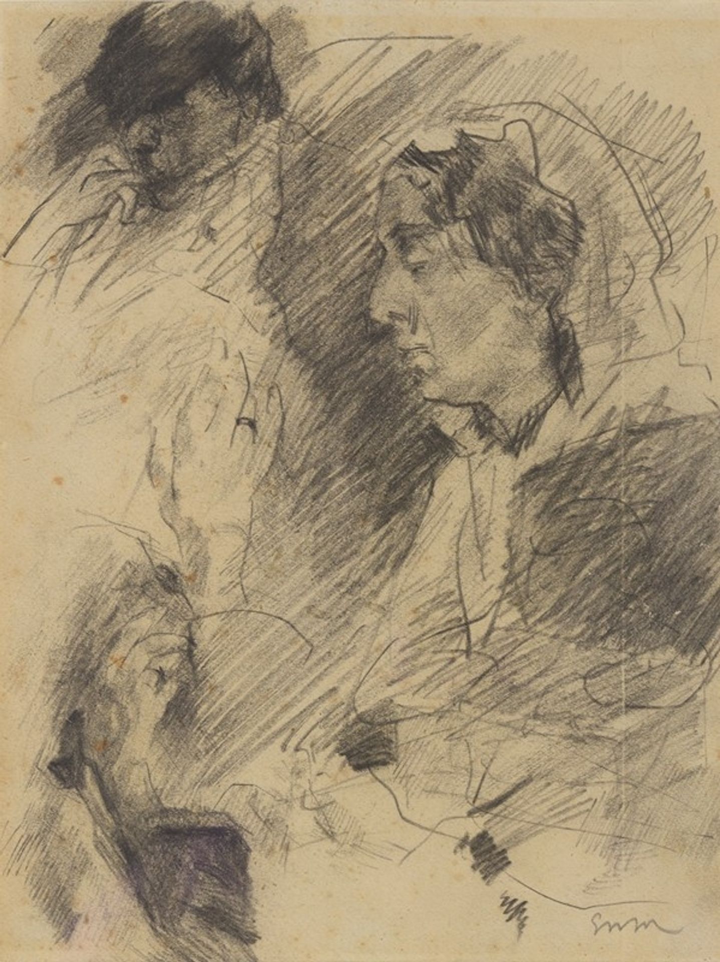 Portret van mijn moeder en figuren by James Ensor