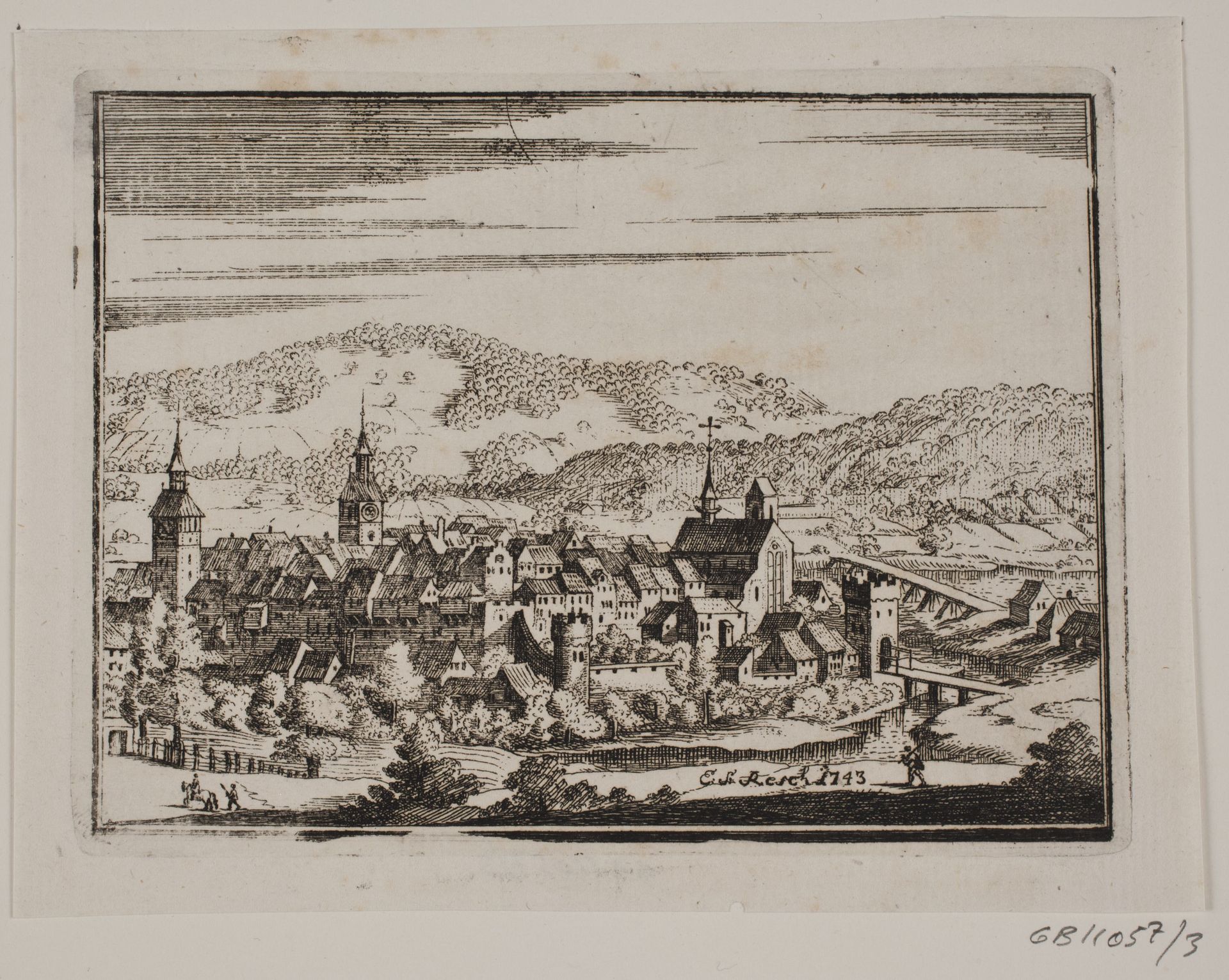 Prospekt af en stad by Erasmus Sigismund Resch