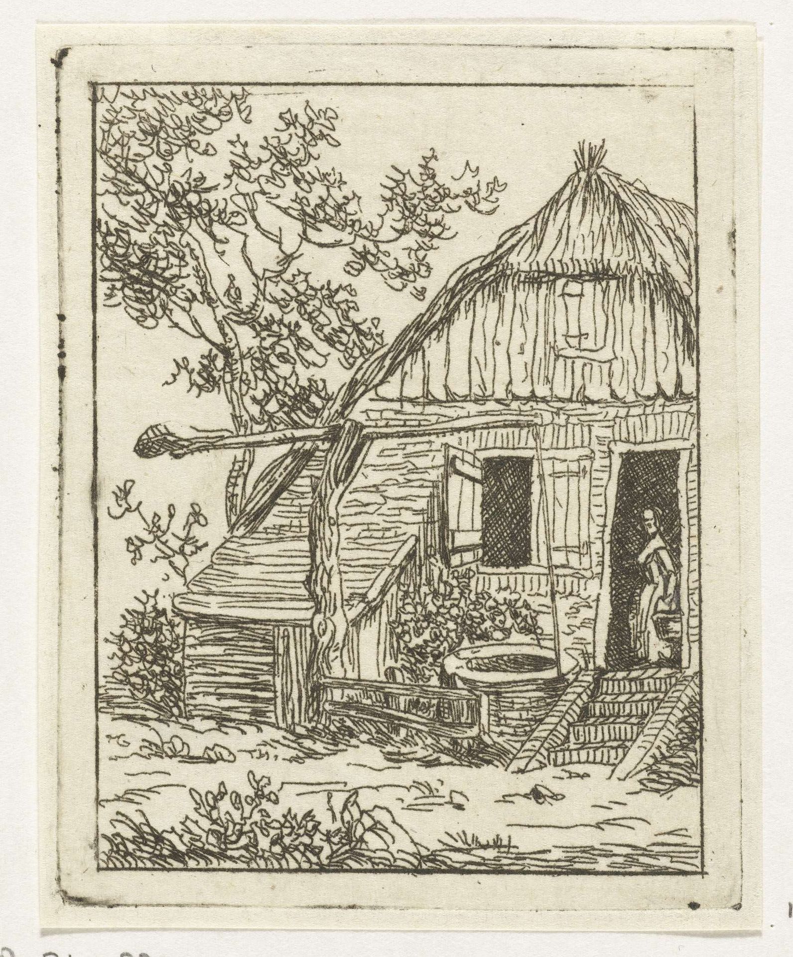 Huis met waterput by Anthonie van den Bos