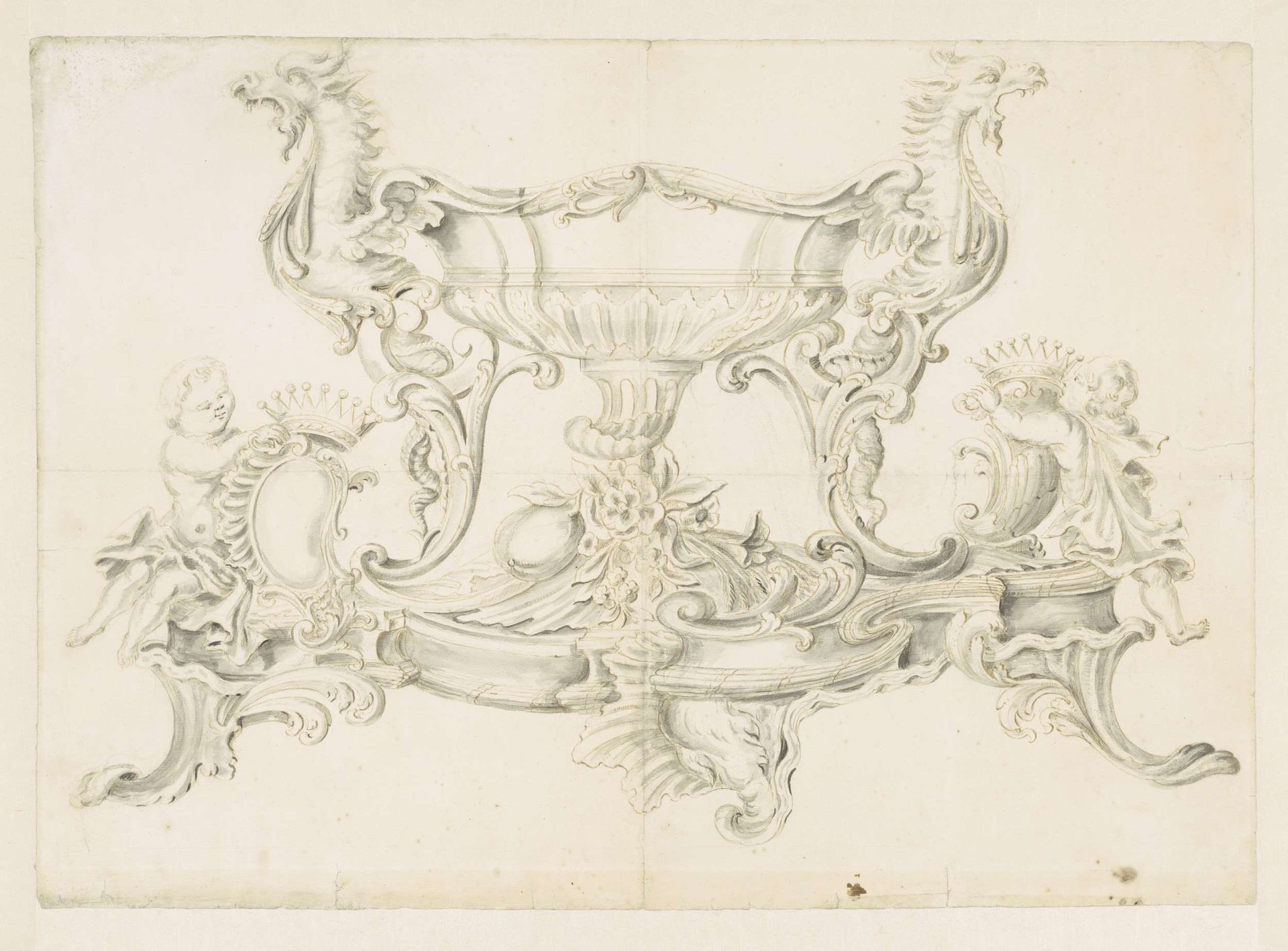 Design for a silver centrepiece by Claude (II) Ballin