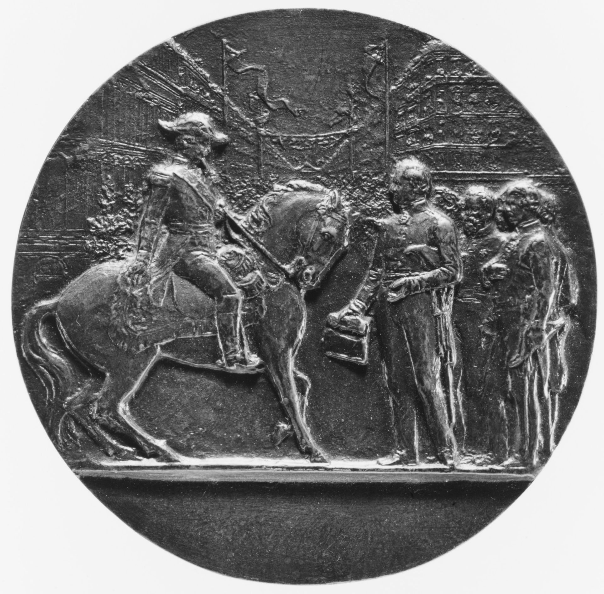 Napoleon III on Horseback, Inaugurating the Boulevard de Strasbourg by François-Joseph-Hubert Ponscarme