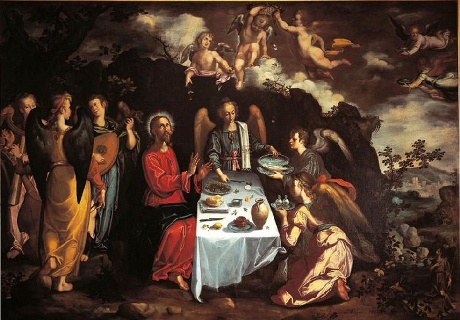 The Supper with Christ and the Angels by Francisco Pacheco