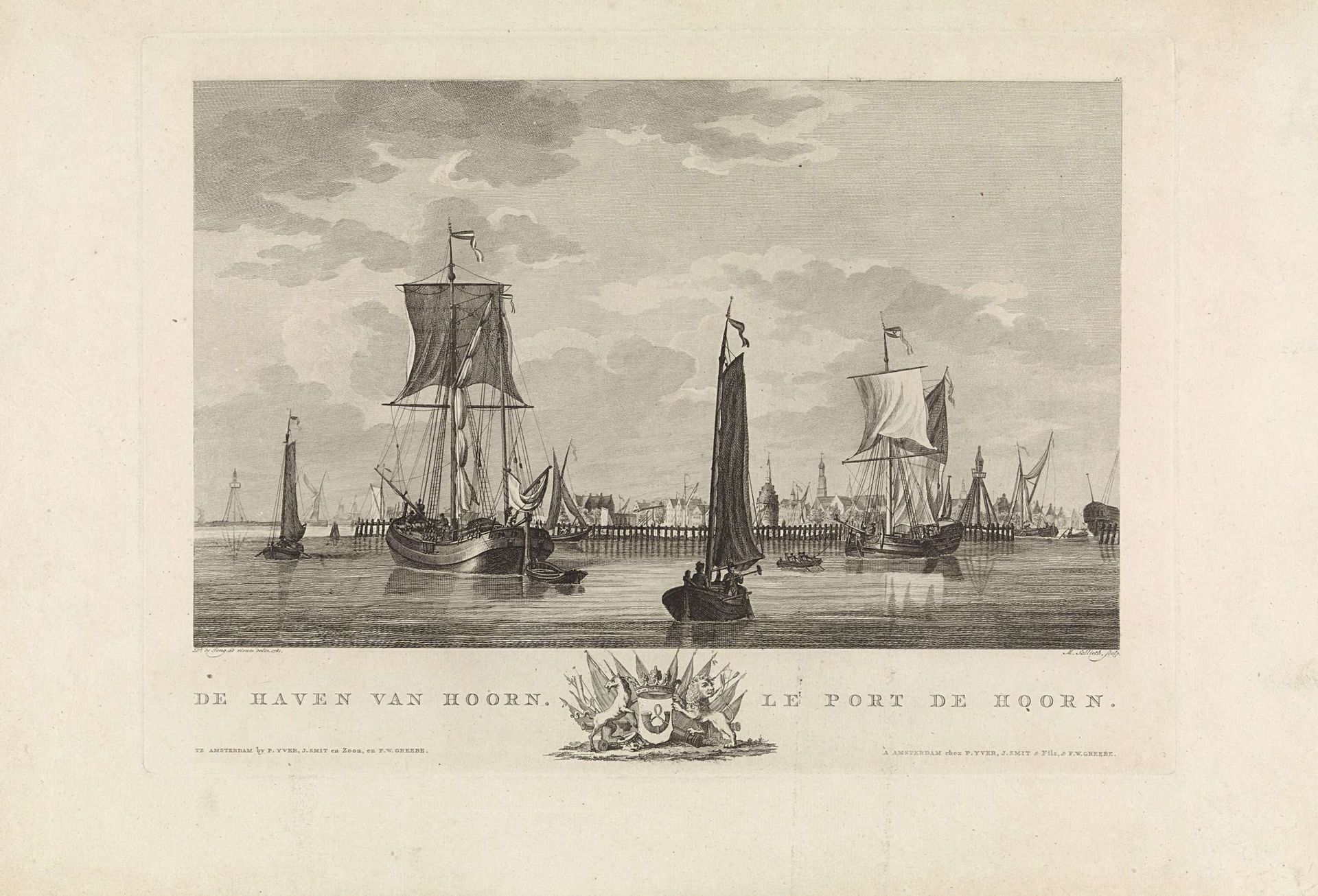 Gezicht op de haven van Hoorn by Mathias de Sallieth