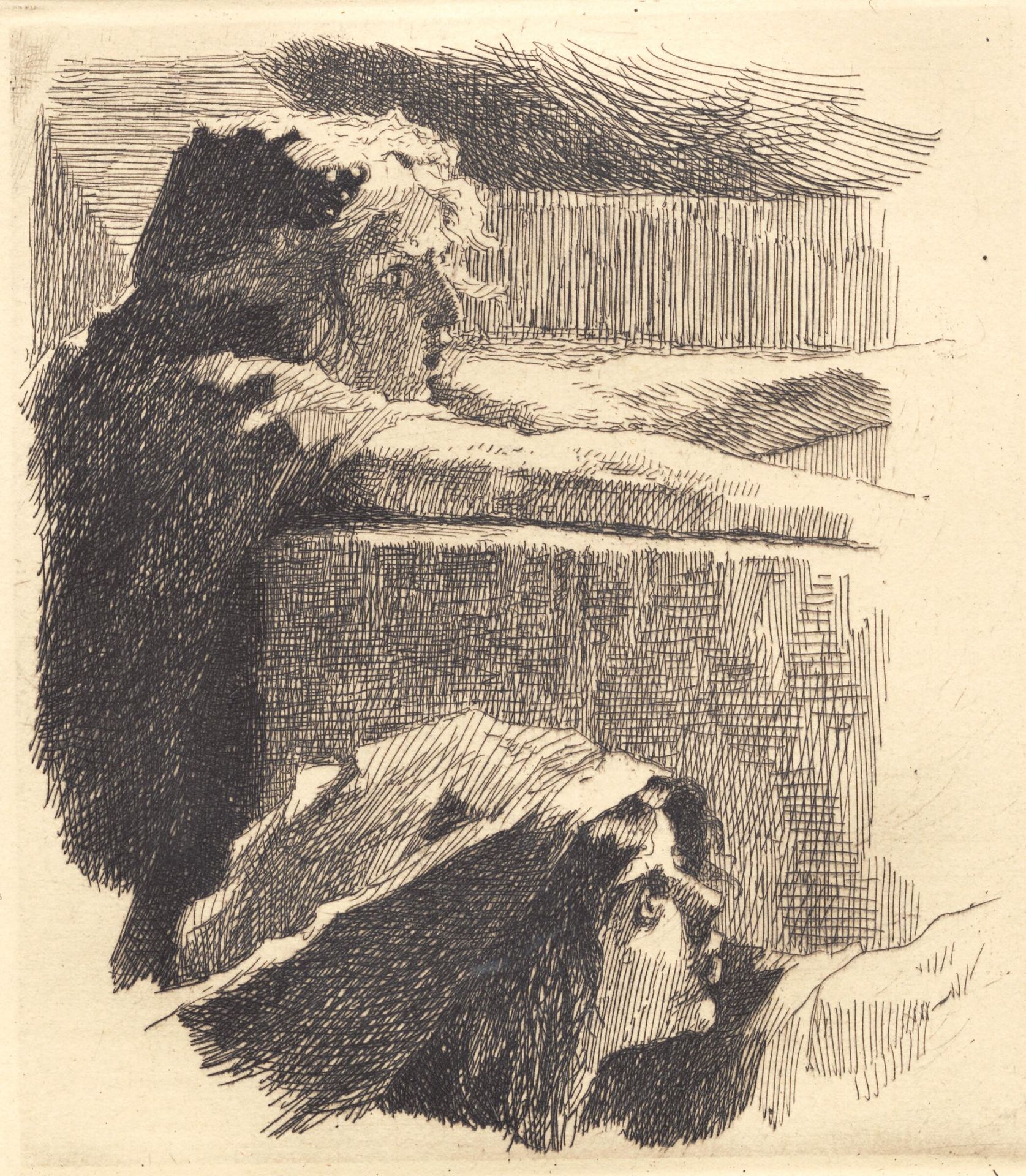Prøveplade: Brudstykke af "de dårlige jomfruer" by Frans Schwartz