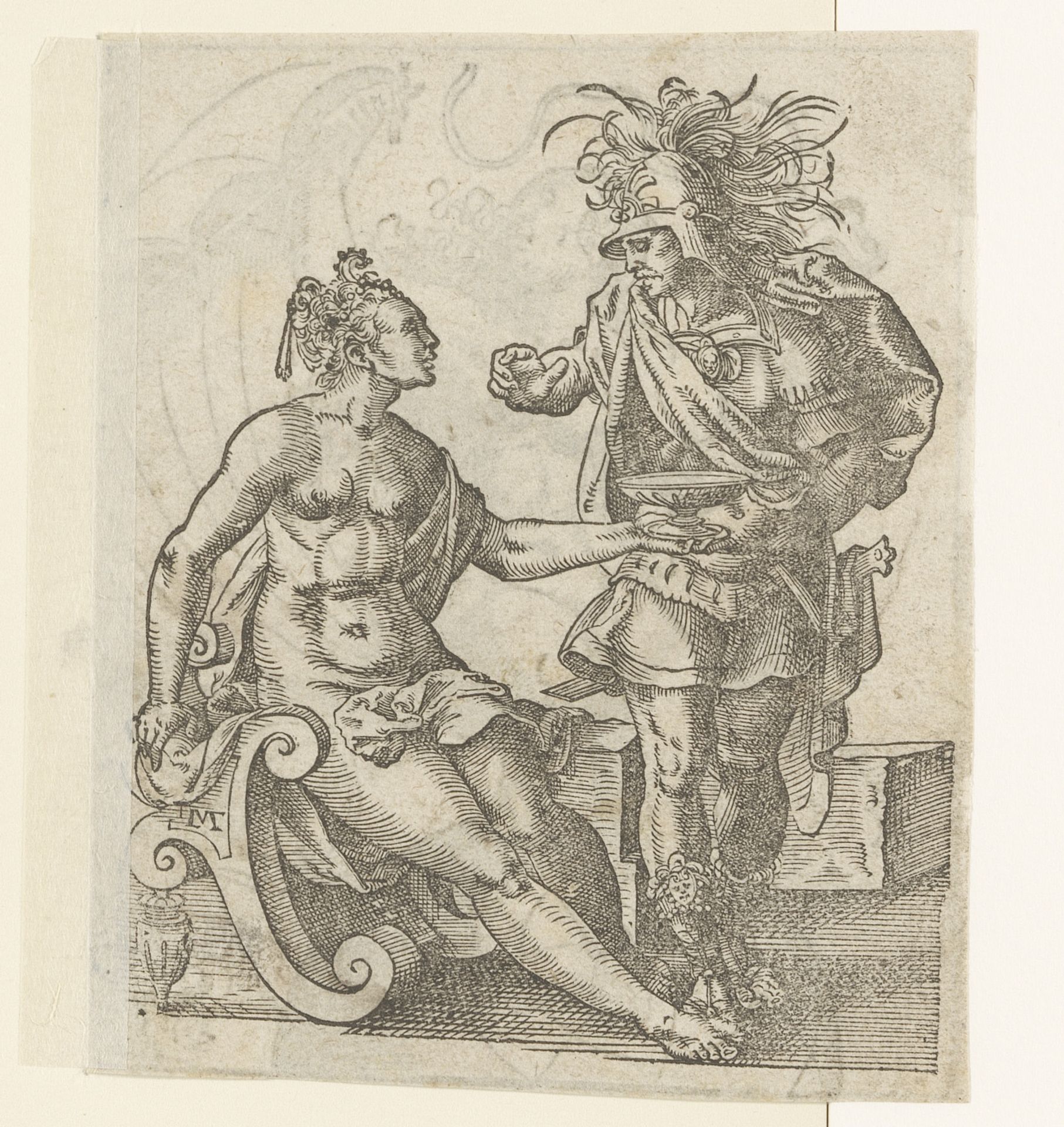 Circe reikt Odysseus de gifbeker by Lucas Mayer