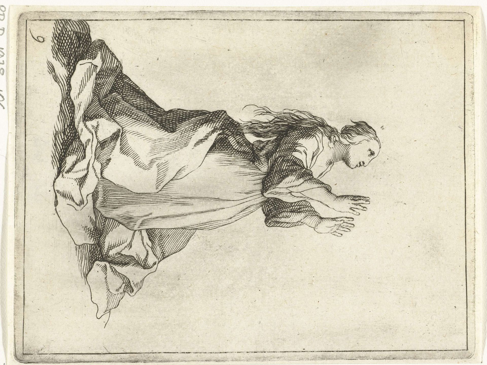 Knielende biddende vrouw (Maria Magdalena?) by Frederick Bloemaert