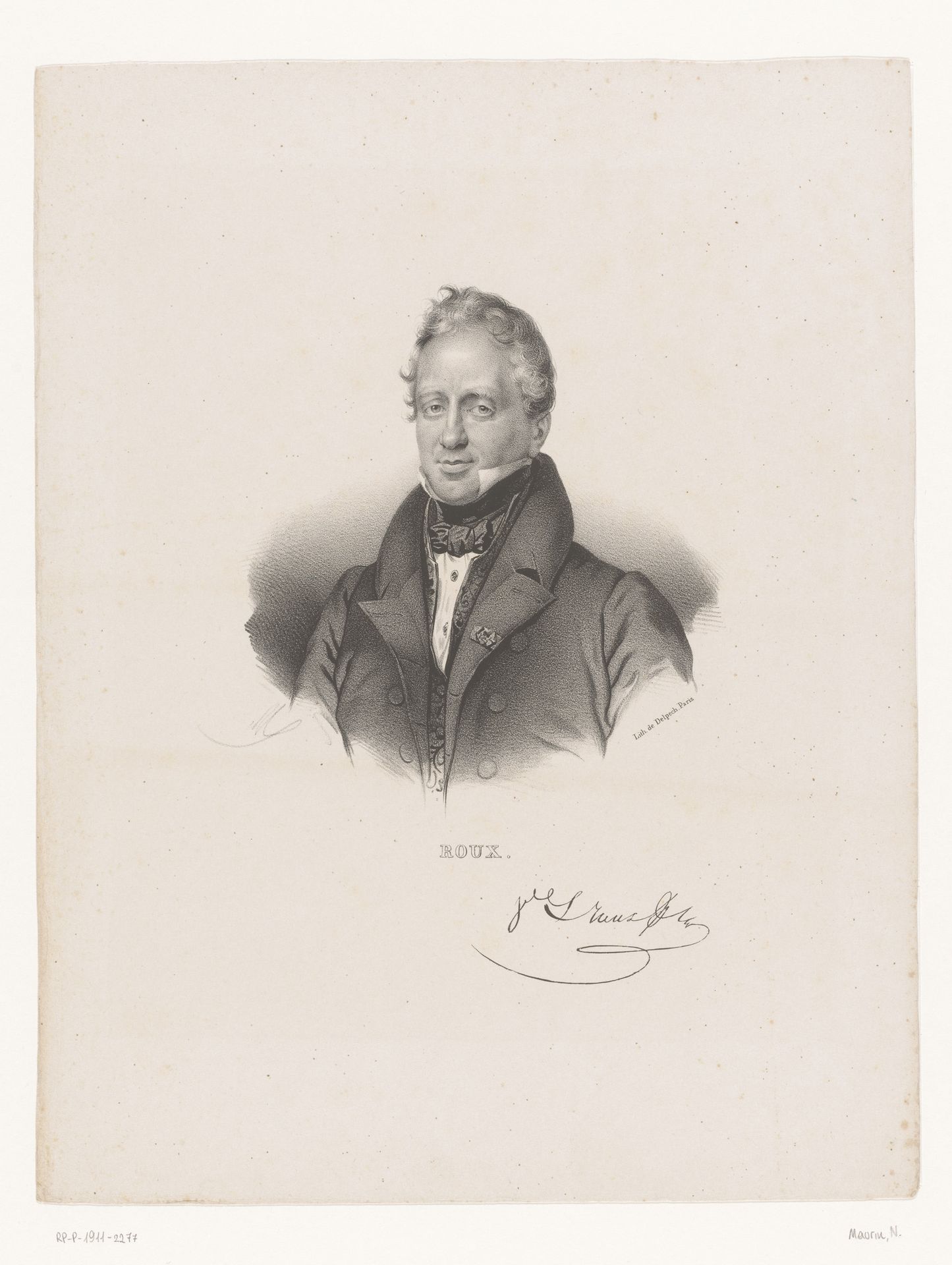 Portret van Philibert Joseph Roux by Nicolas Maurin