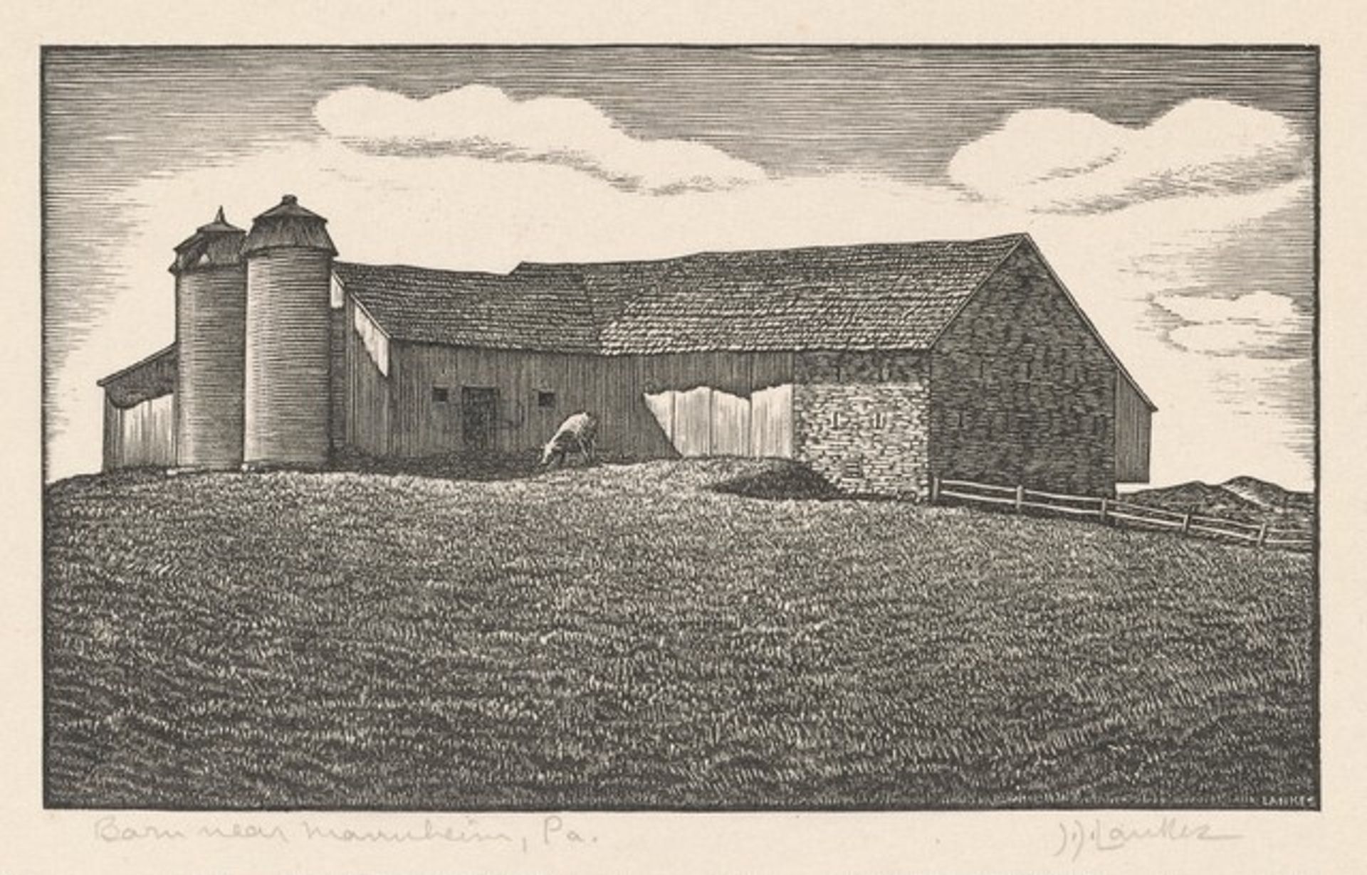 Barn Near Mannheim, Pennsylvania by J. J. Lankes