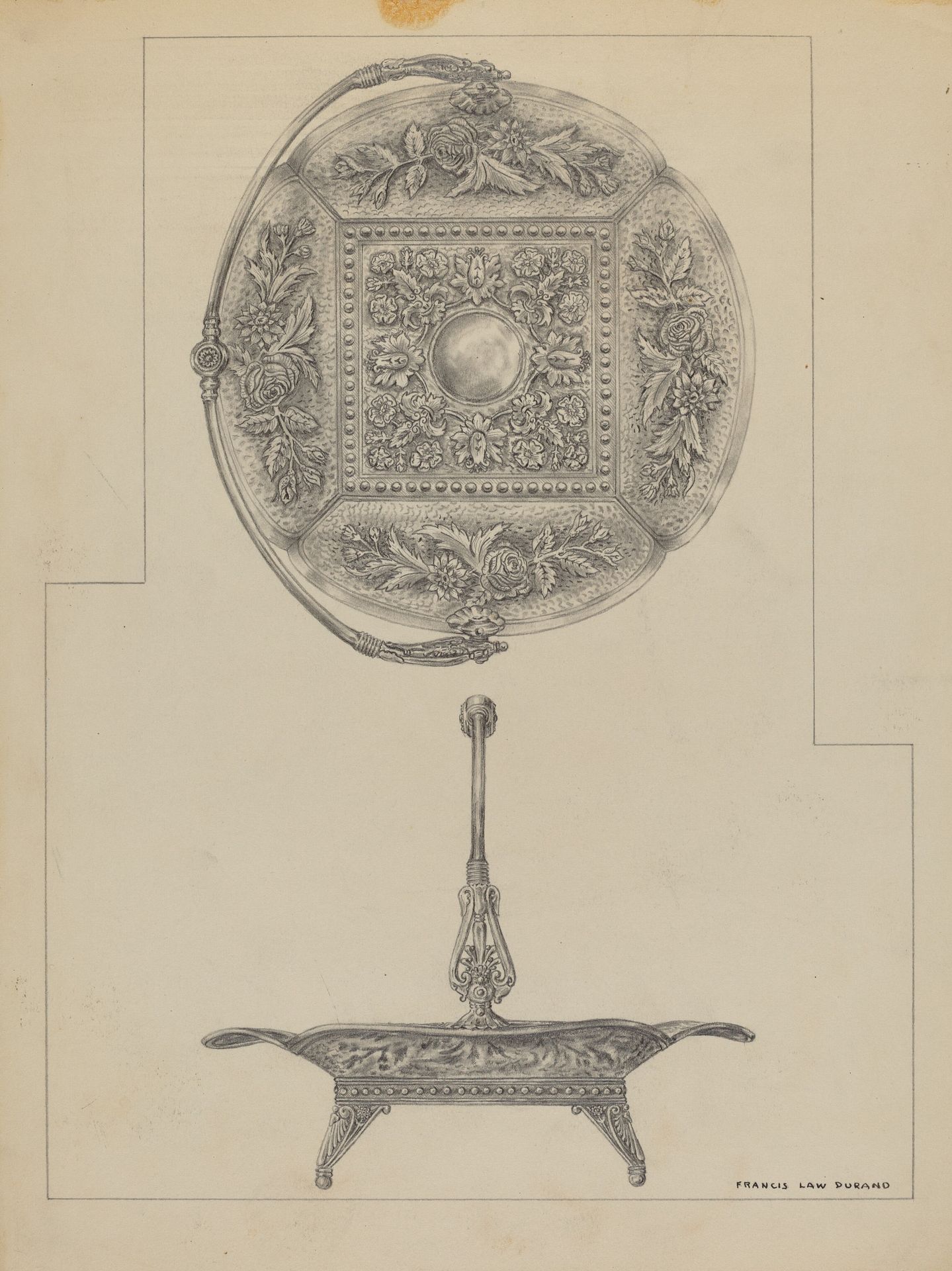 Silver Cake Dish by Francis Law Durand