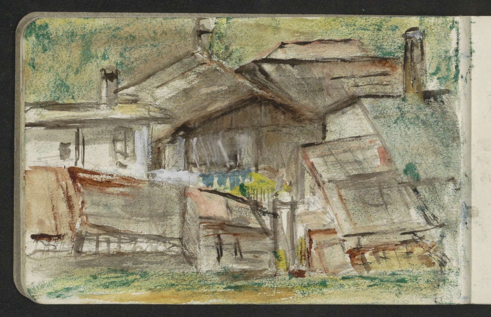 Huizen in Pontresina by Jozef Israëls
