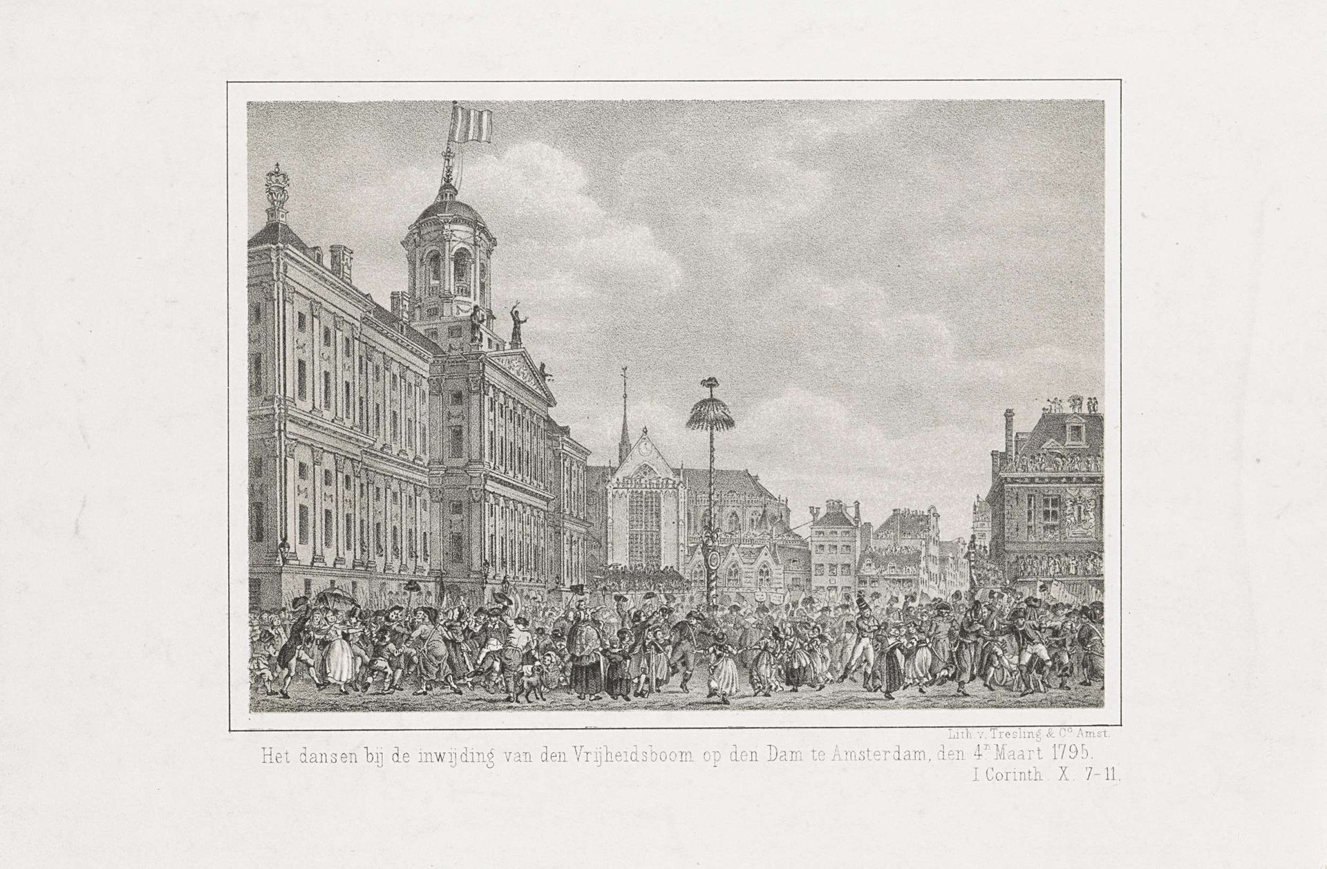 Dansen om de vrijheidsboom te Amsterdam, 1795 by Anonymous