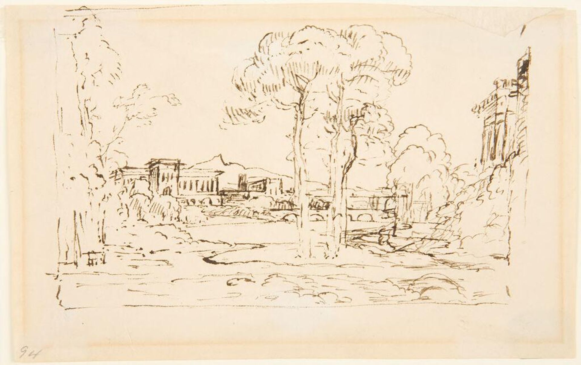 Landscape with Trees and Mountain by Washington Allston