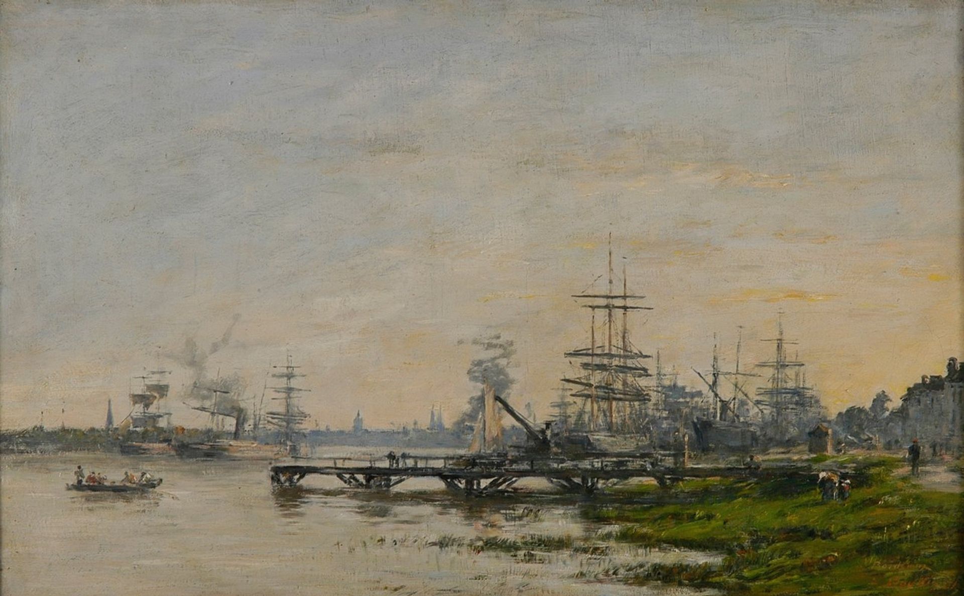 Le port de Bordeaux, vu du quai de Bacalan by Eugène Boudin