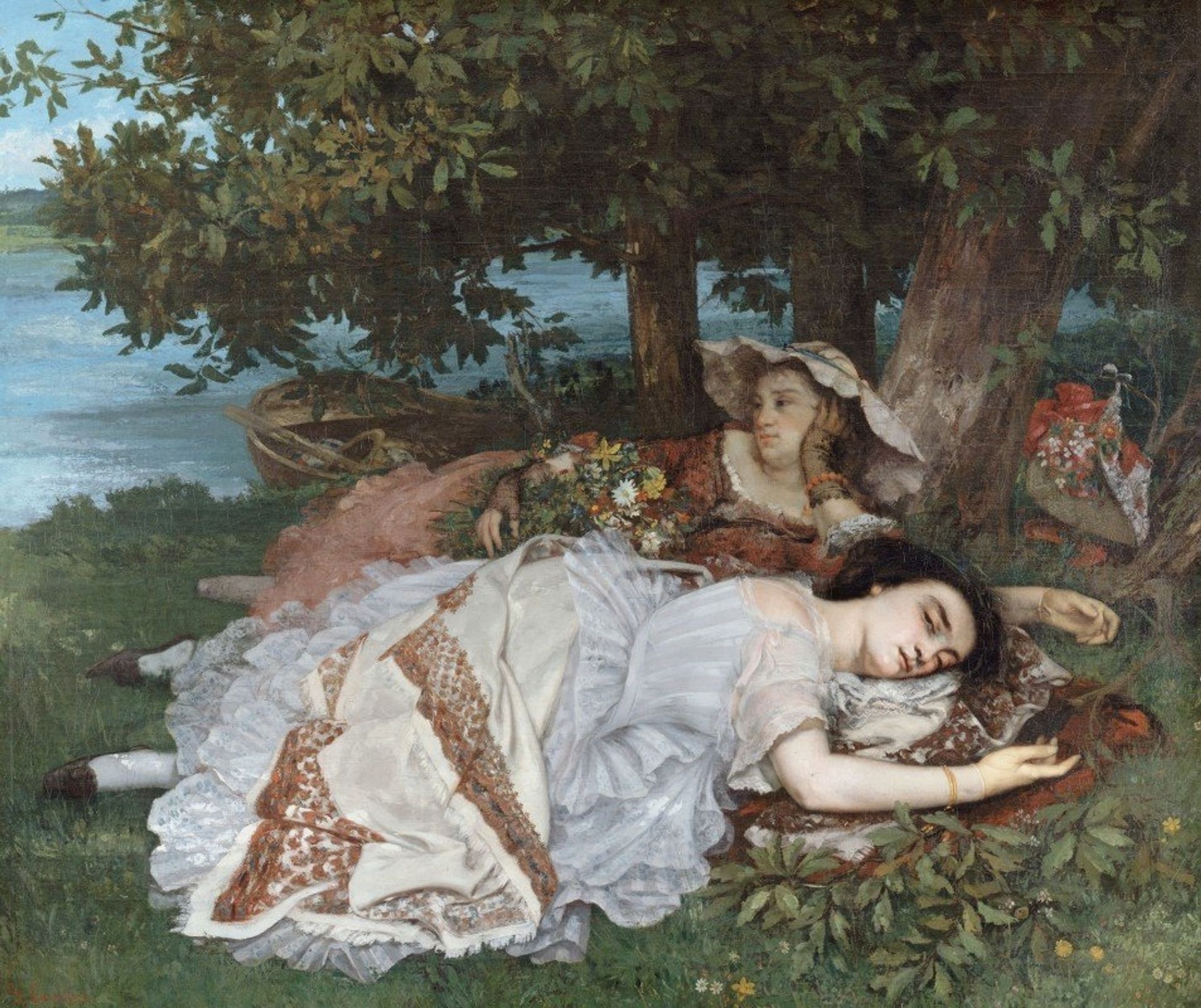 Les demoiselles des bords de la Seine by Gustave Courbet