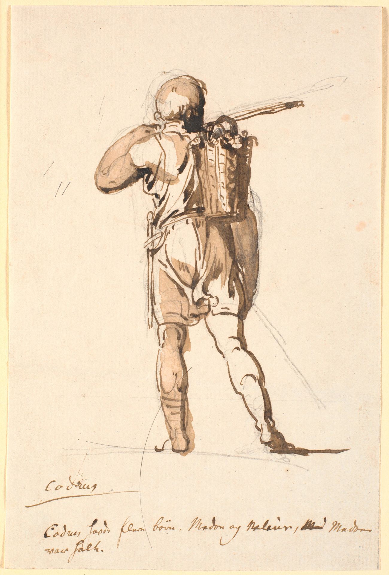Kodros vandrende bort, set fra ryggen by Nicolai Abildgaard