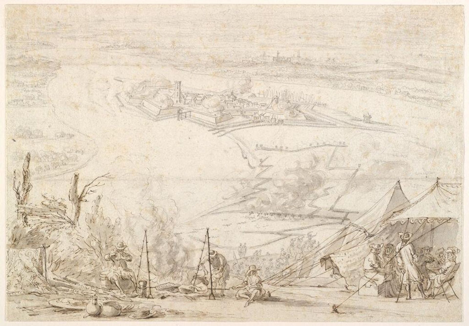 Encampment Before Schenk Fort by Sébastien Le Clerc, the elder