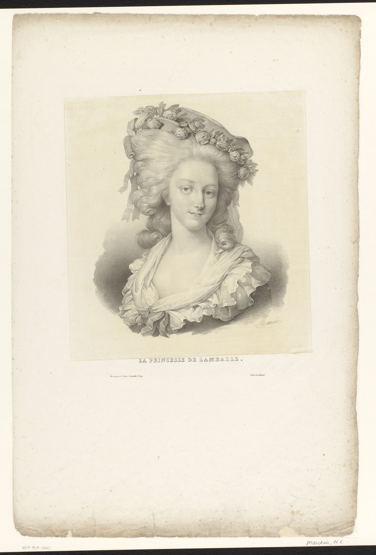 Portret van Marie-Thérèse-Louise de Savoie-Carignan, prinses van Lamballe by Nicolas Maurin