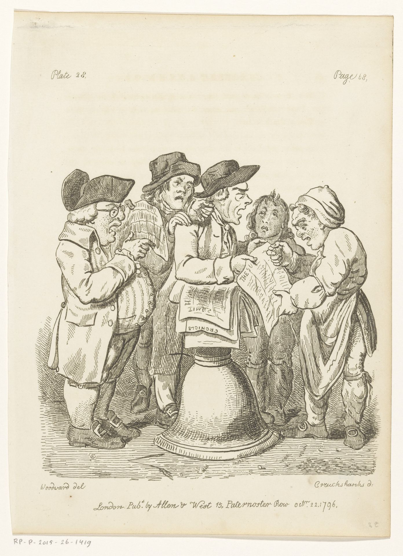 Krantenlezers te Bath by Isaac Cruikshank