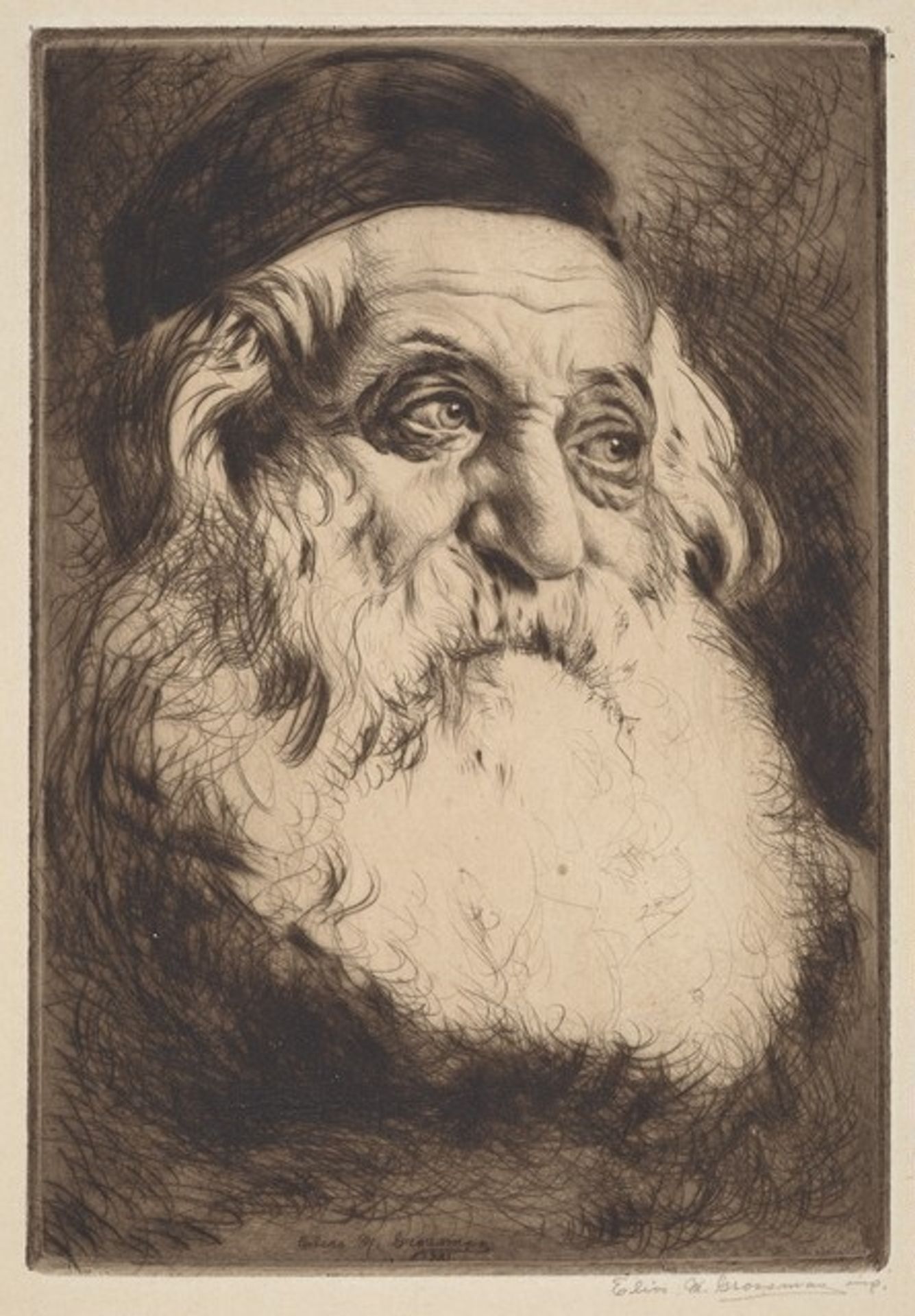 Head of Man with Beard by Elias M. Grossman