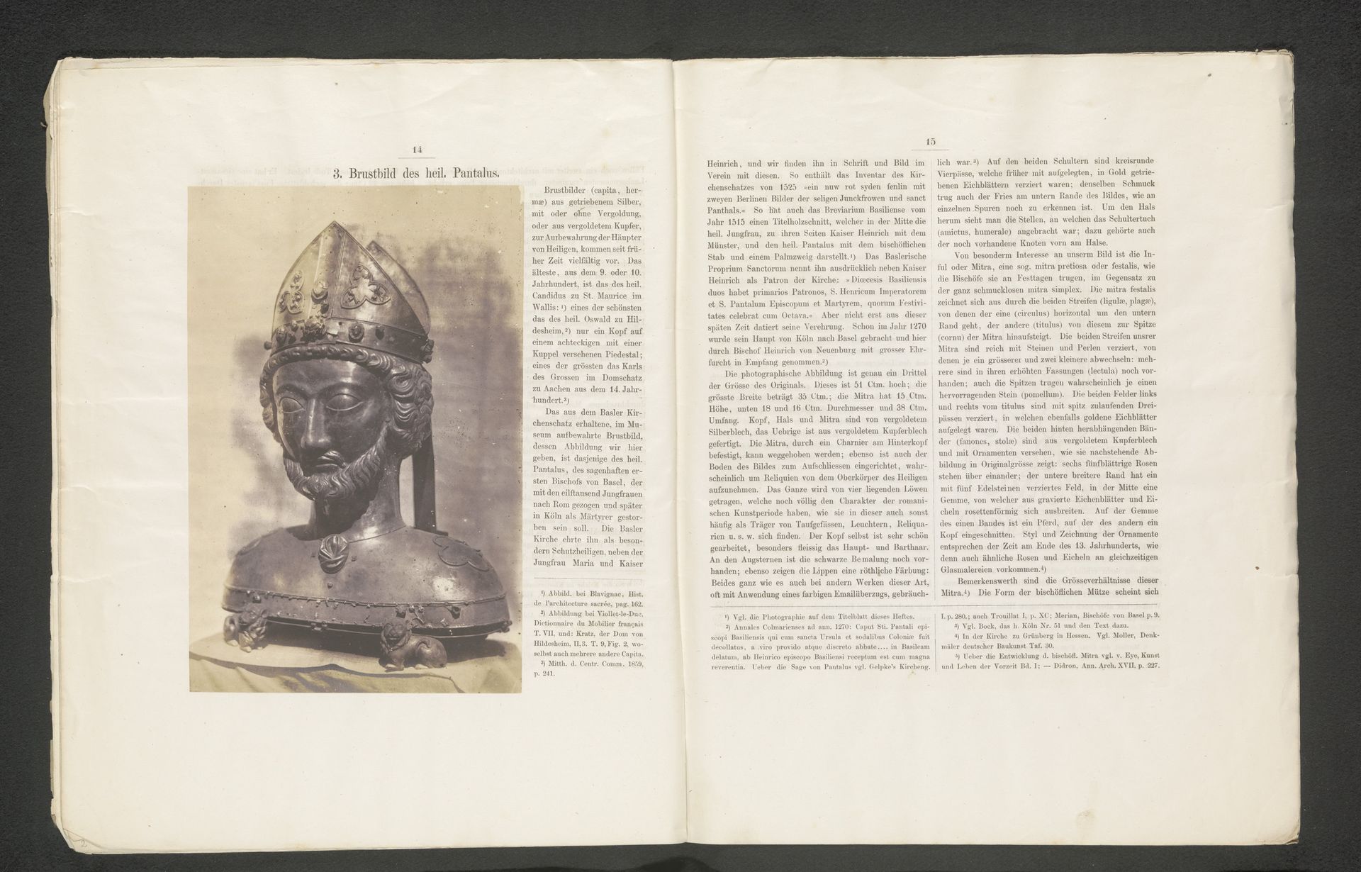 Metalen buste van de heilige Pantalus van Basel by Jakob Höflinger