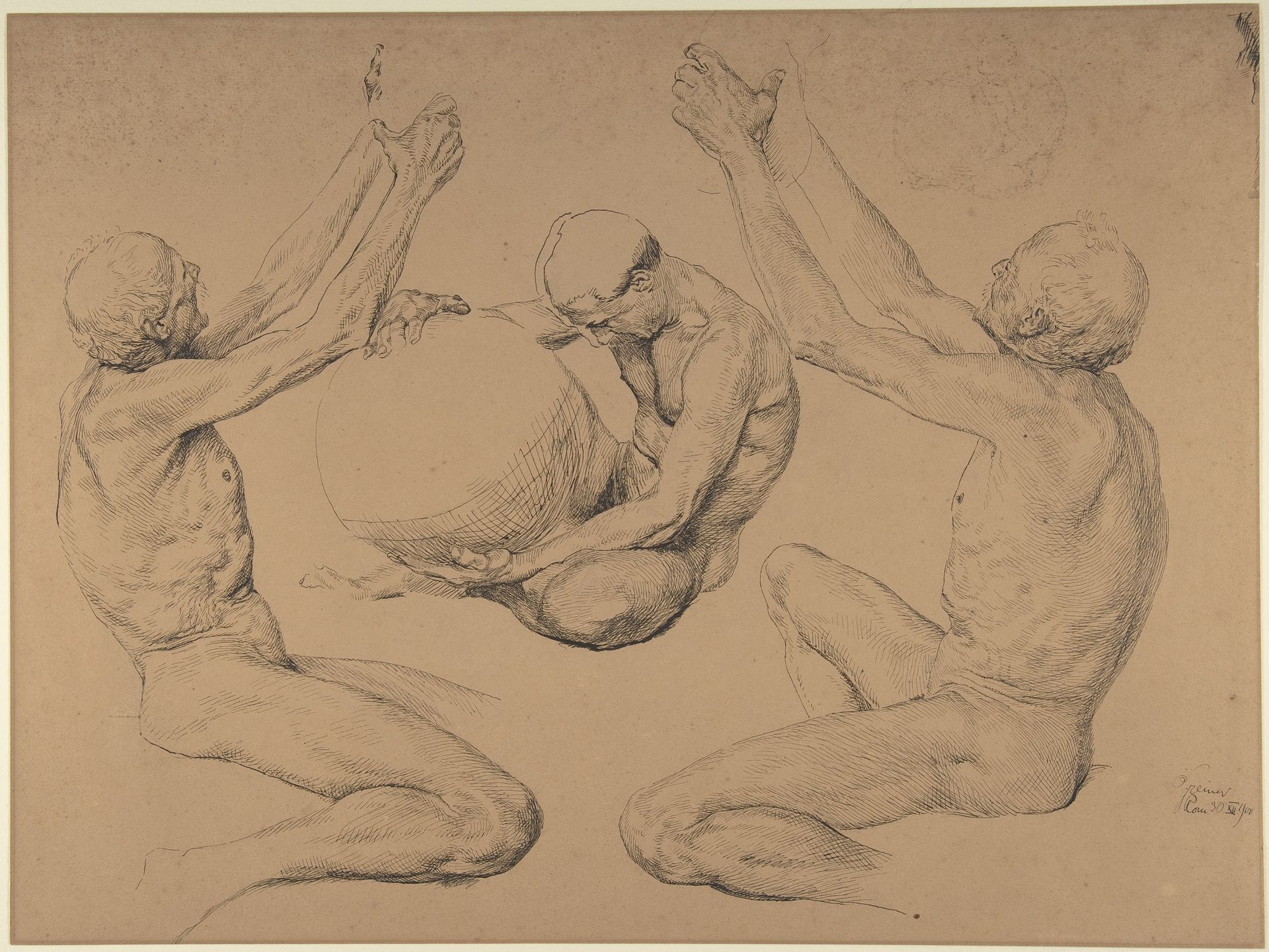 Sheet of studies for "Ex Libris Victor Graf von Rex" by Otto Greiner
