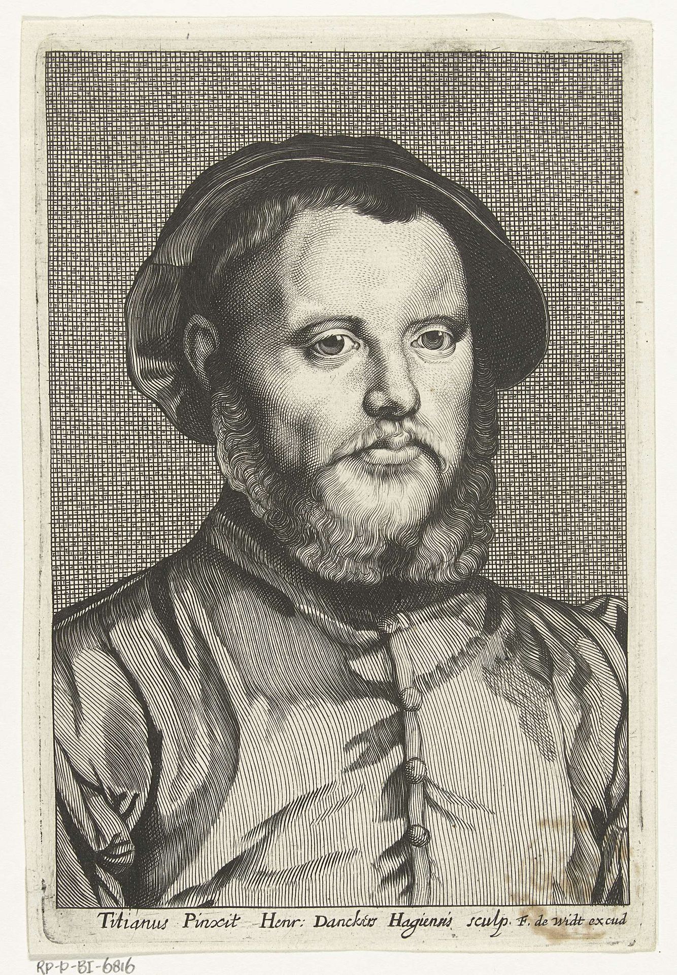 Portret van jonge man met baret by Hendrick Danckerts