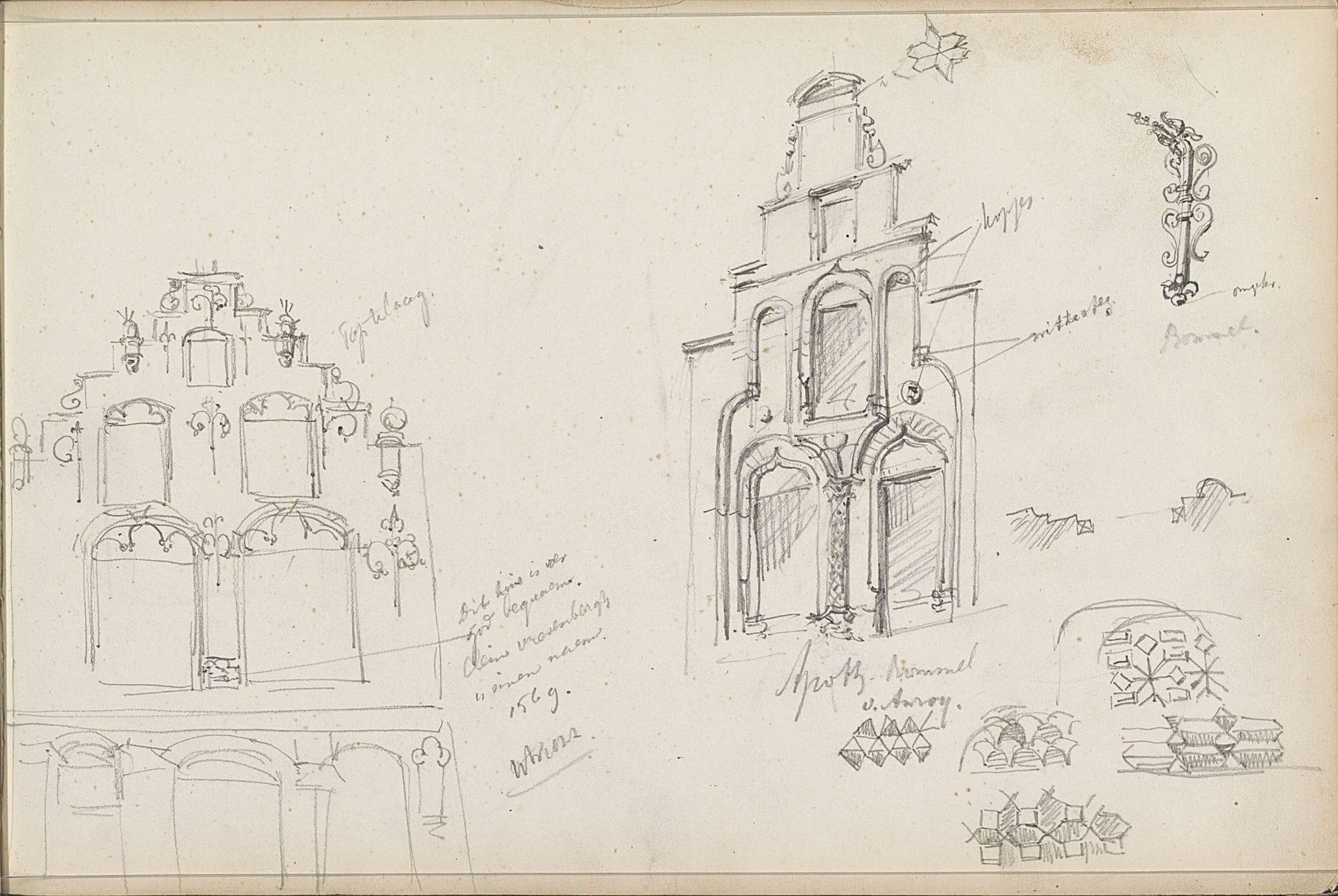 Trapgevels in Utrecht en Bommel by Isaac Gosschalk