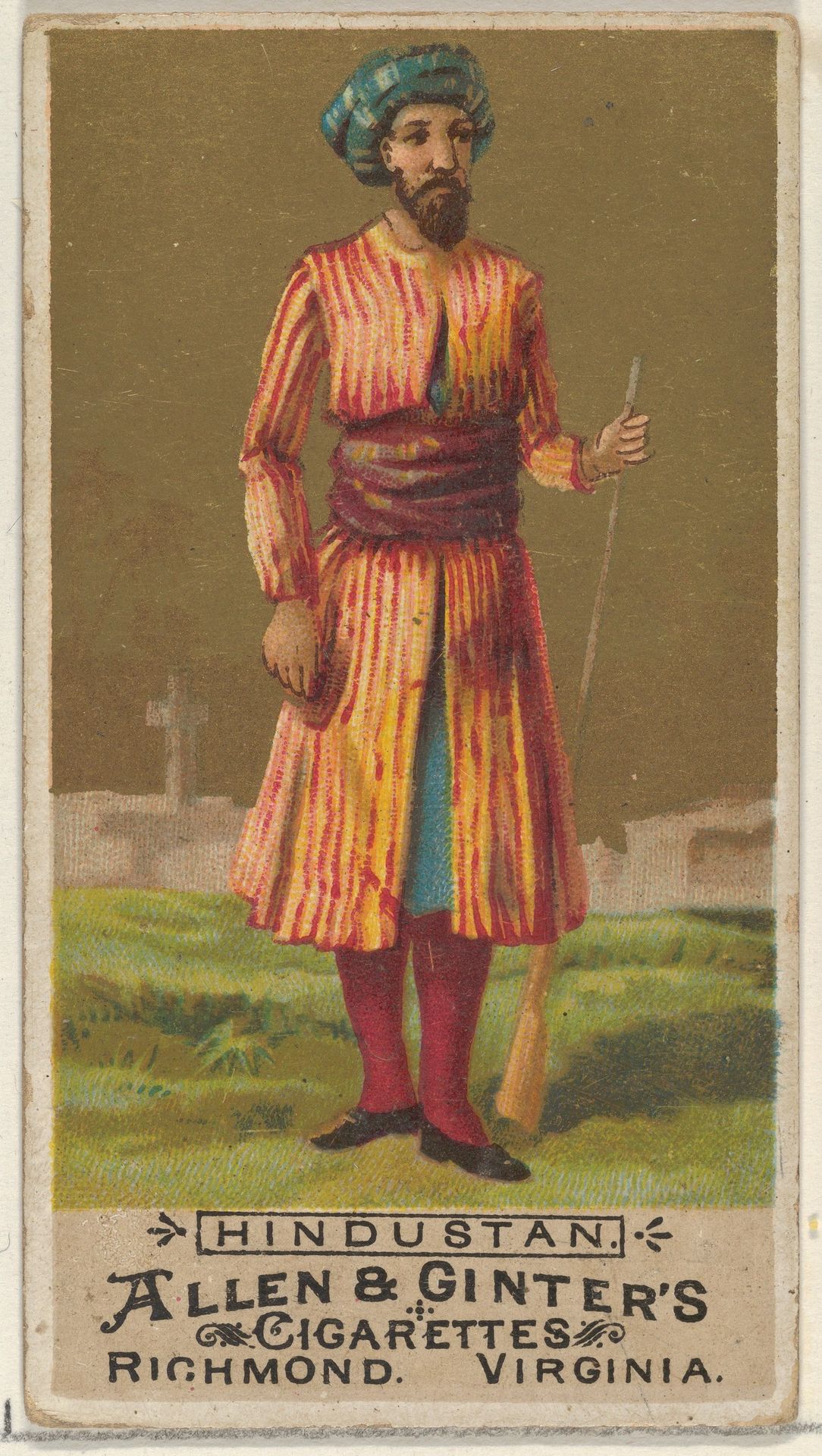 Hindustan, from the Natives in Costume series (N16) for Allen & Ginter Cigarettes Brands by Allen & Ginter