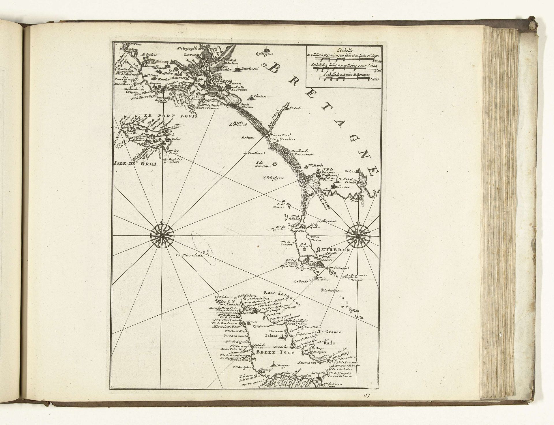 Kaart van de zuidkust van Bretagne tussen Port-Louis en Belle Ile, 1726 by Anonymous