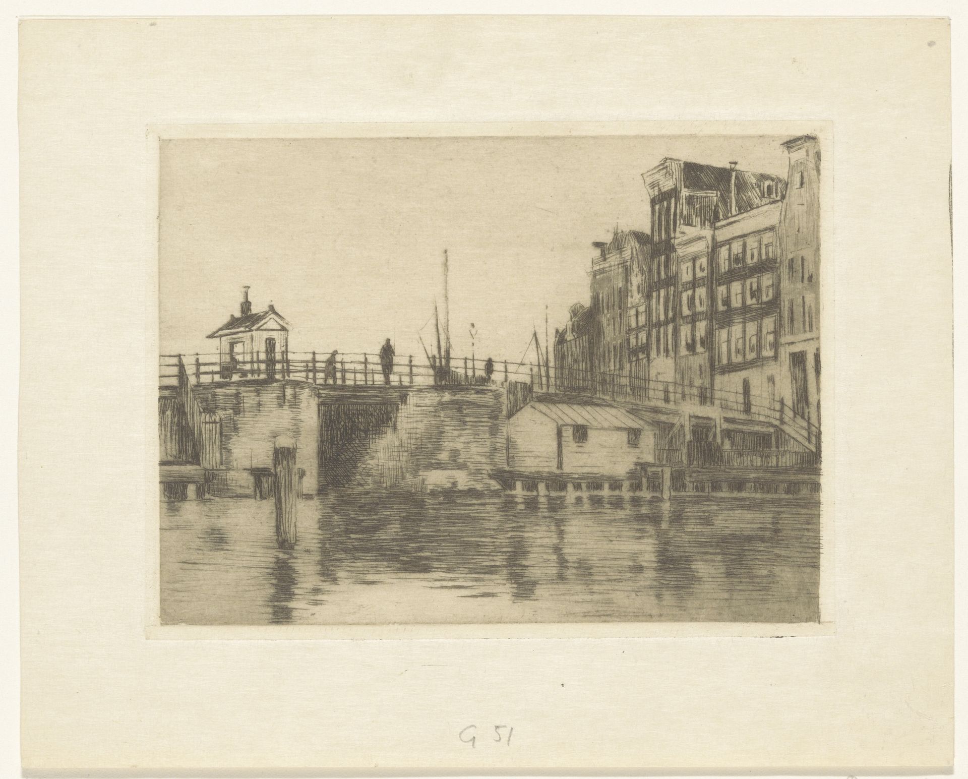 Gezicht op de Kraansluis in Amsterdam by Willem Witsen