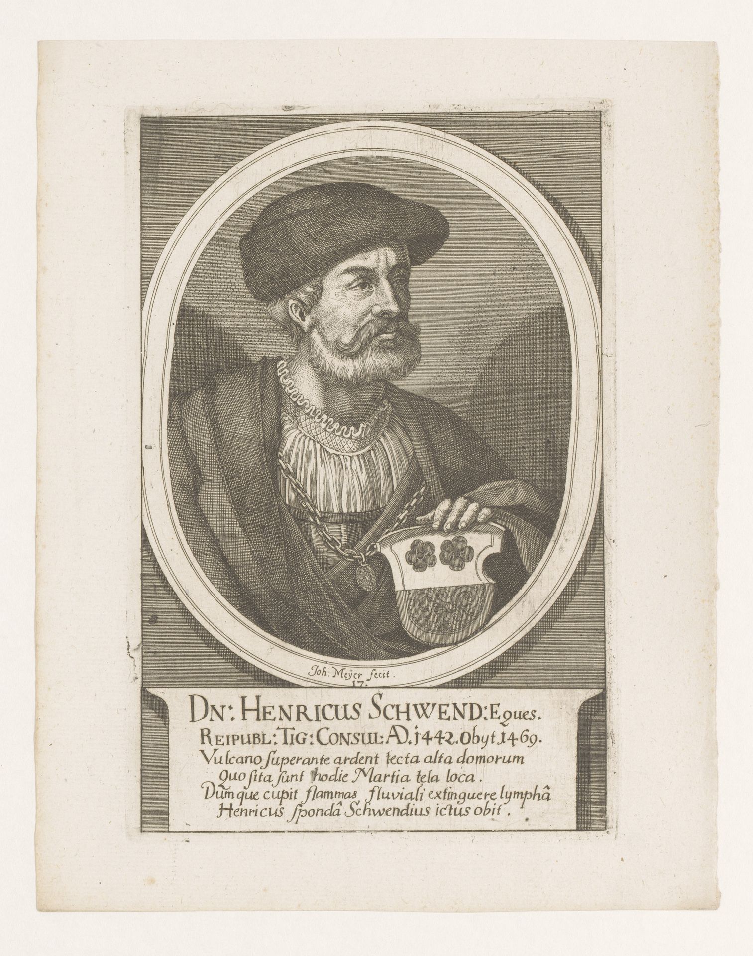 Portret van Heinrich Schwend by Johannes (II) Meyer