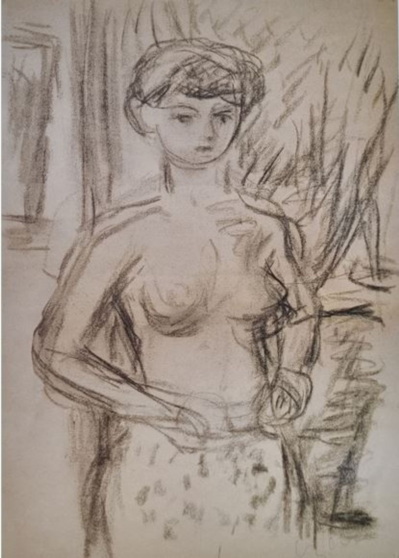 Czóbel Béla Félakt Ceruza 1960 by Bela Czobel