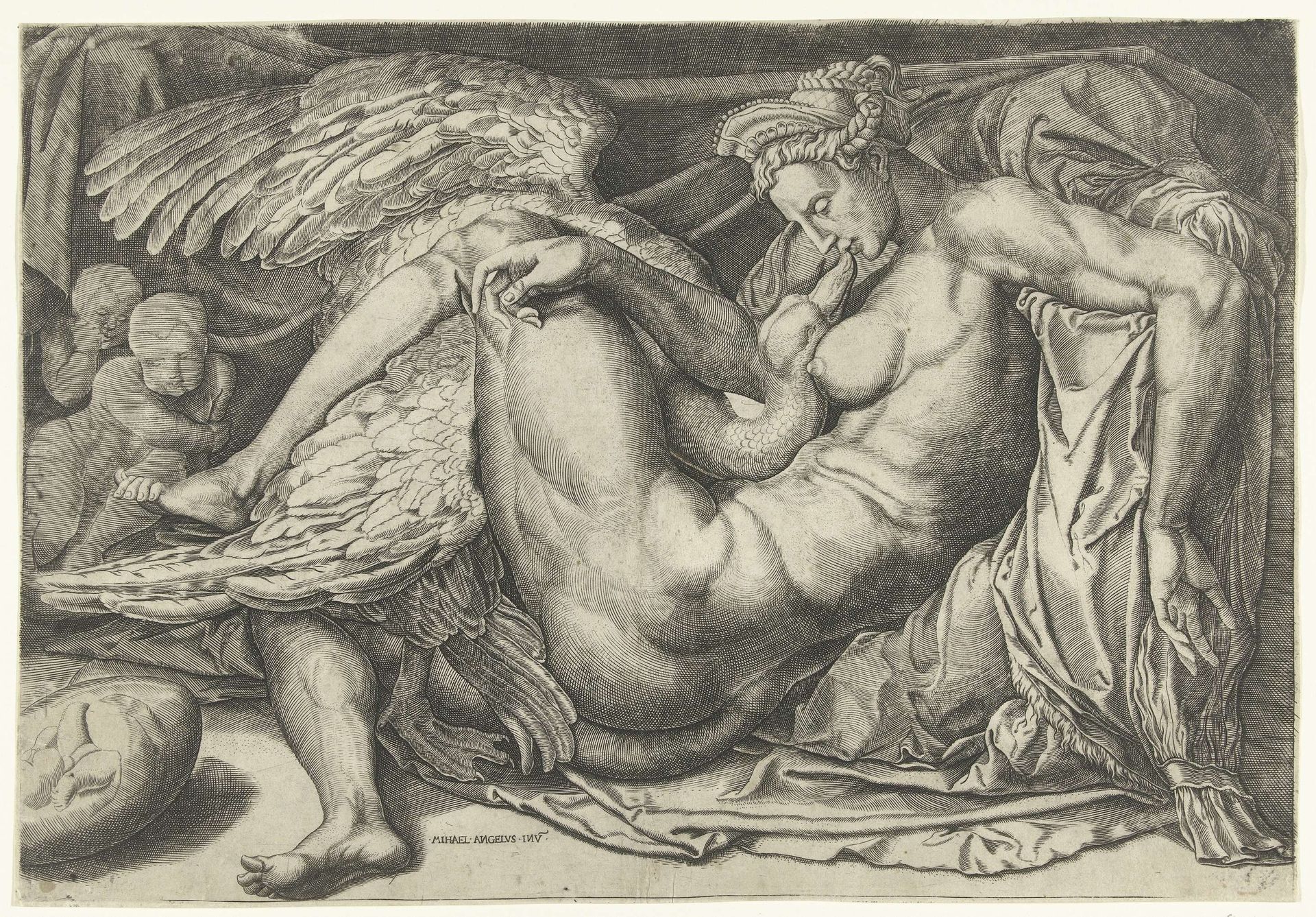 Leda en de zwaan by Anonymous