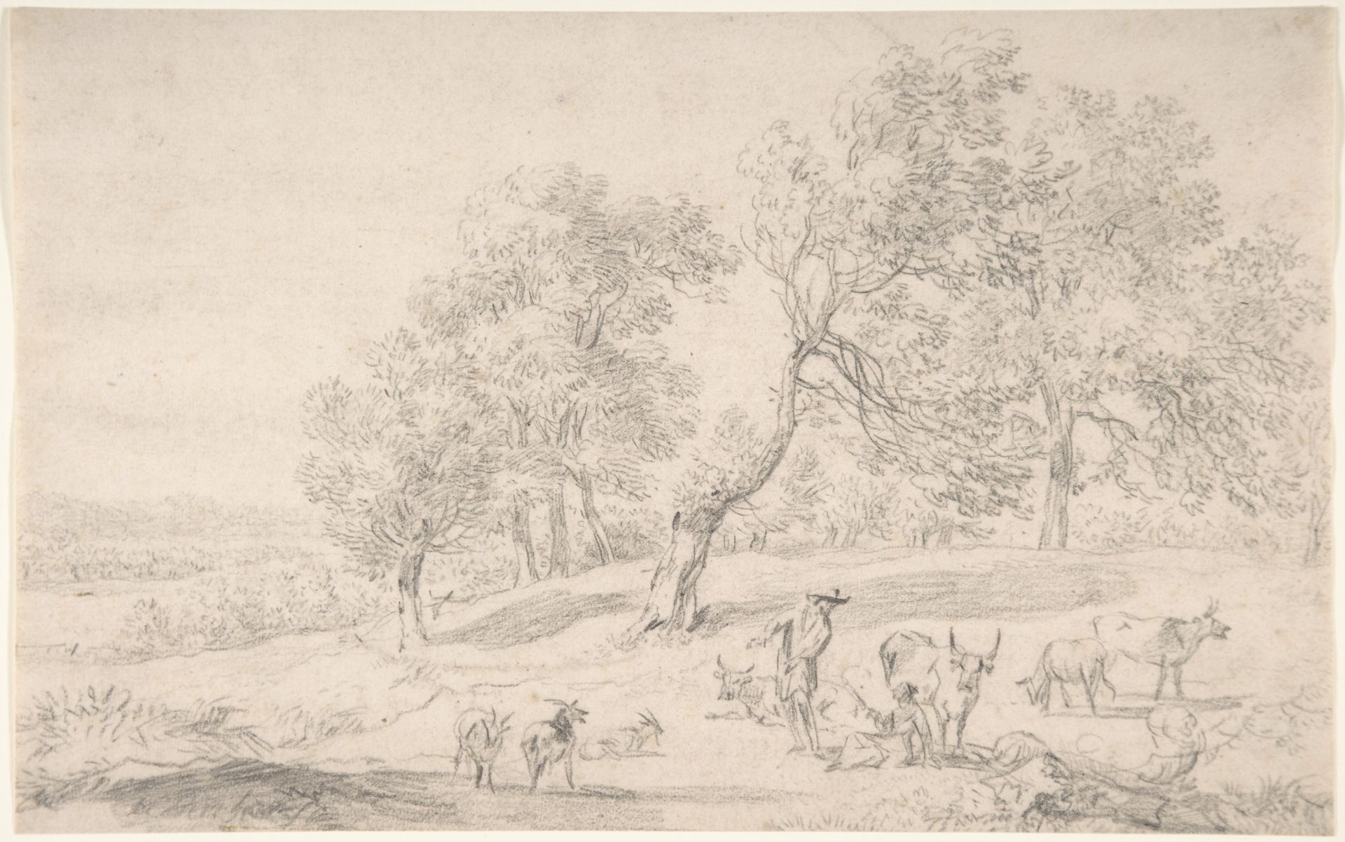 Cattle and Figures in a Landscape by Nicolaes Berchem