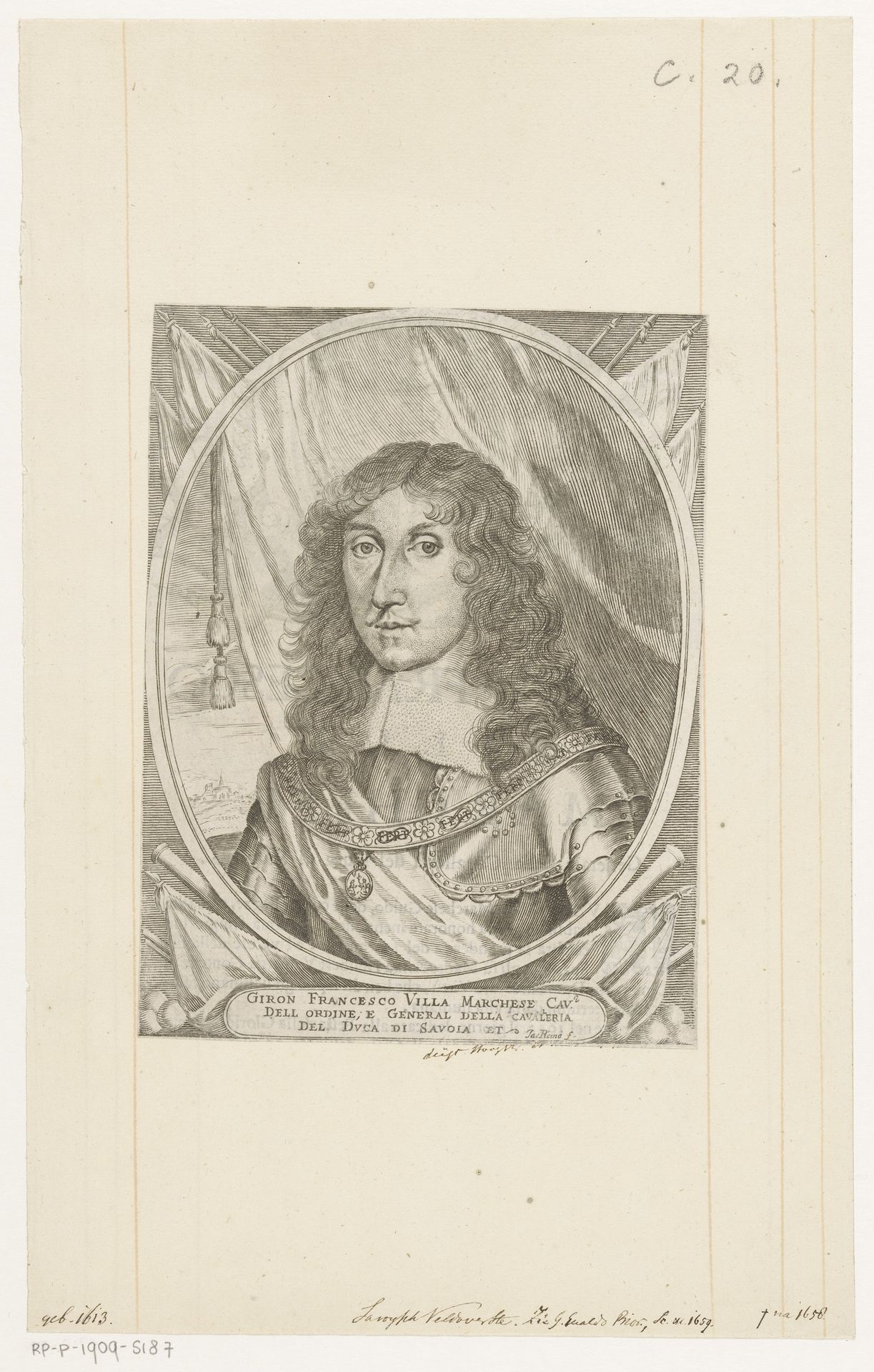 Portret van militair Giron Francesco Villa by Giac. Reino