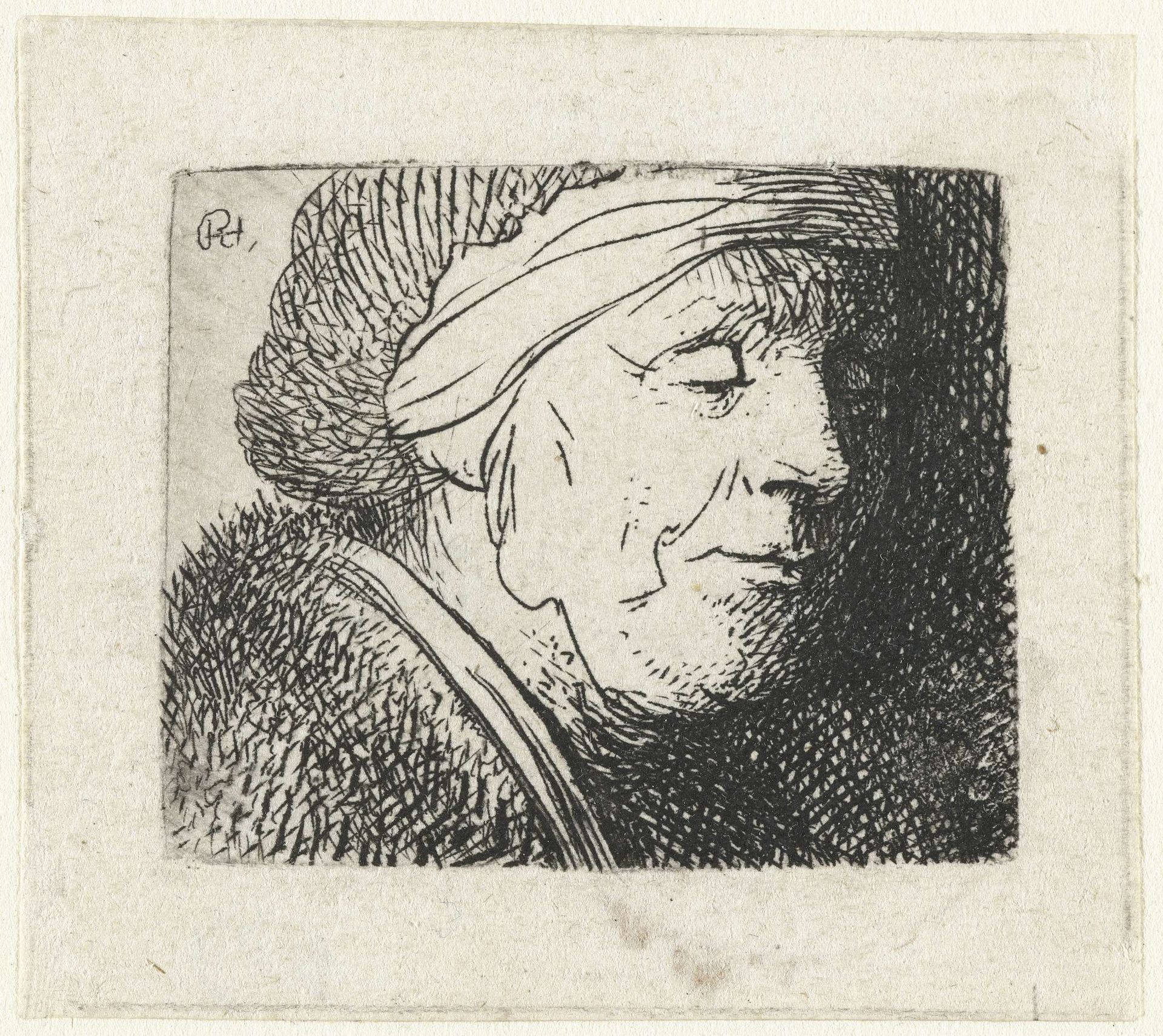Head of an old woman by Rembrandt van Rijn