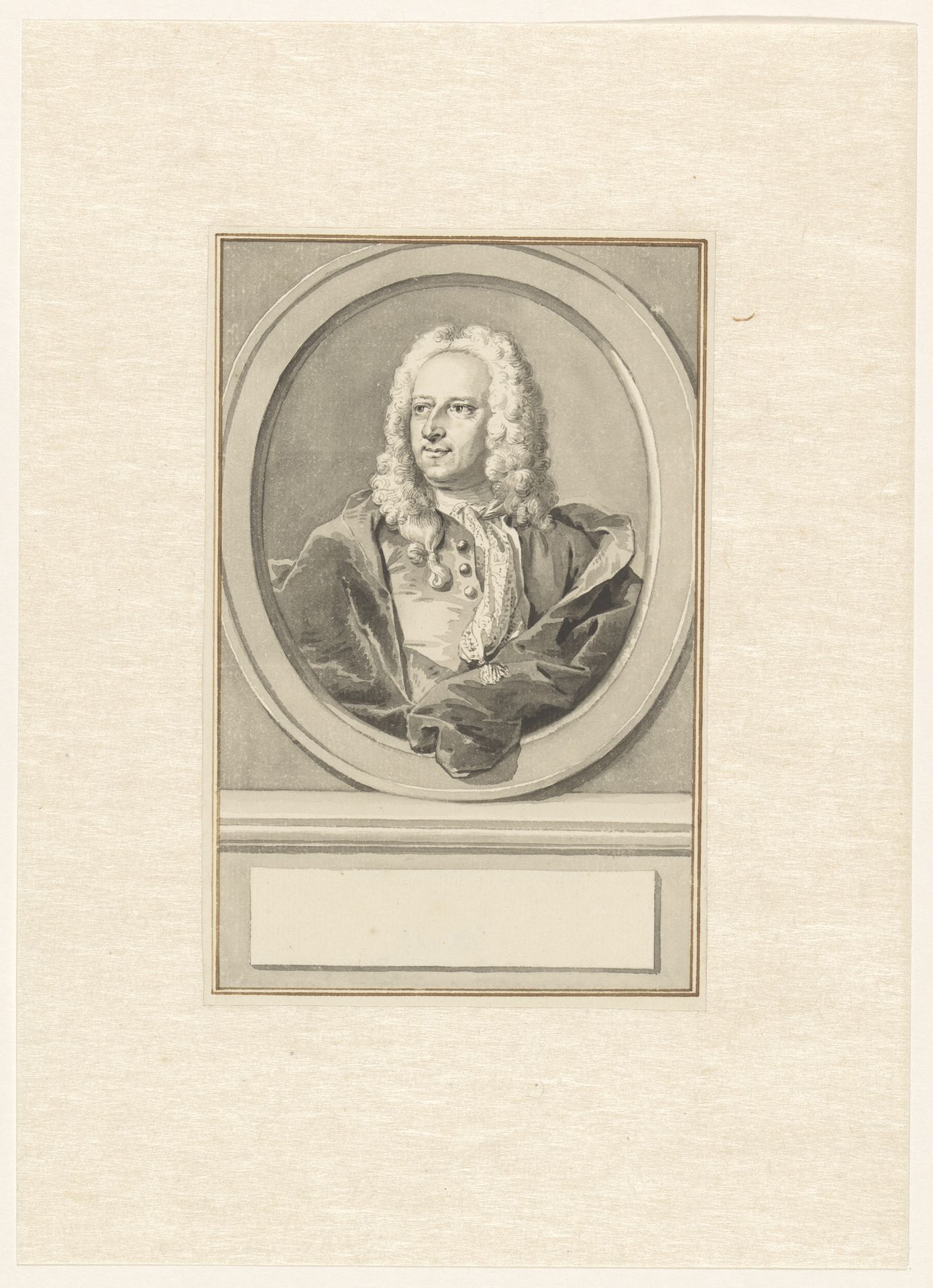 Portret van Abraham van Hoey, in ovaal, naar links by Aert Schouman