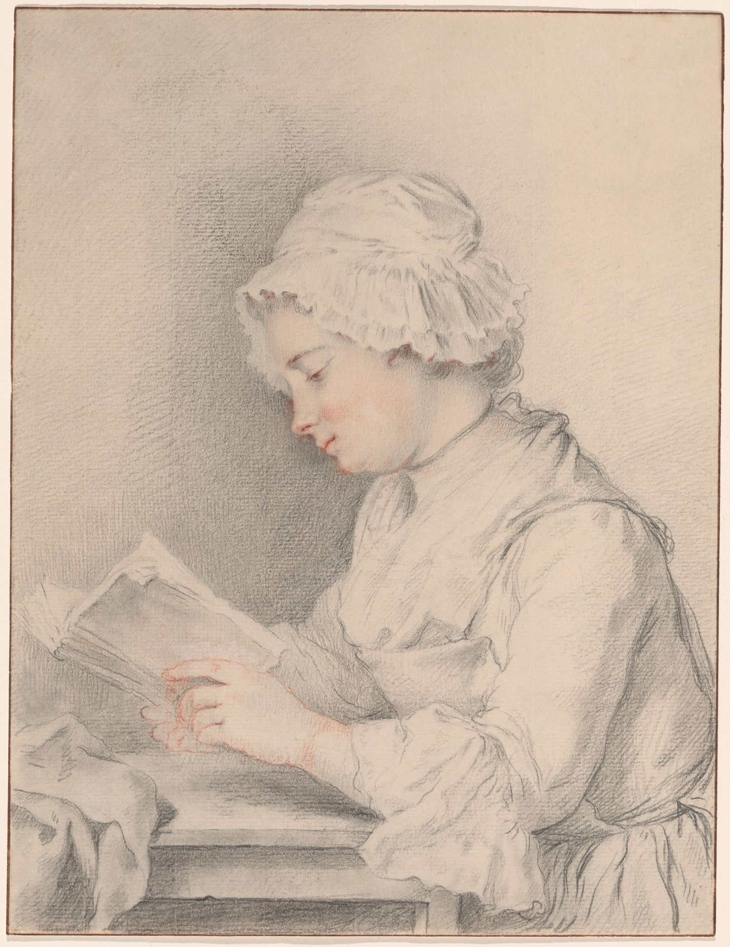 Young Girl Reading by Jacques André Portail