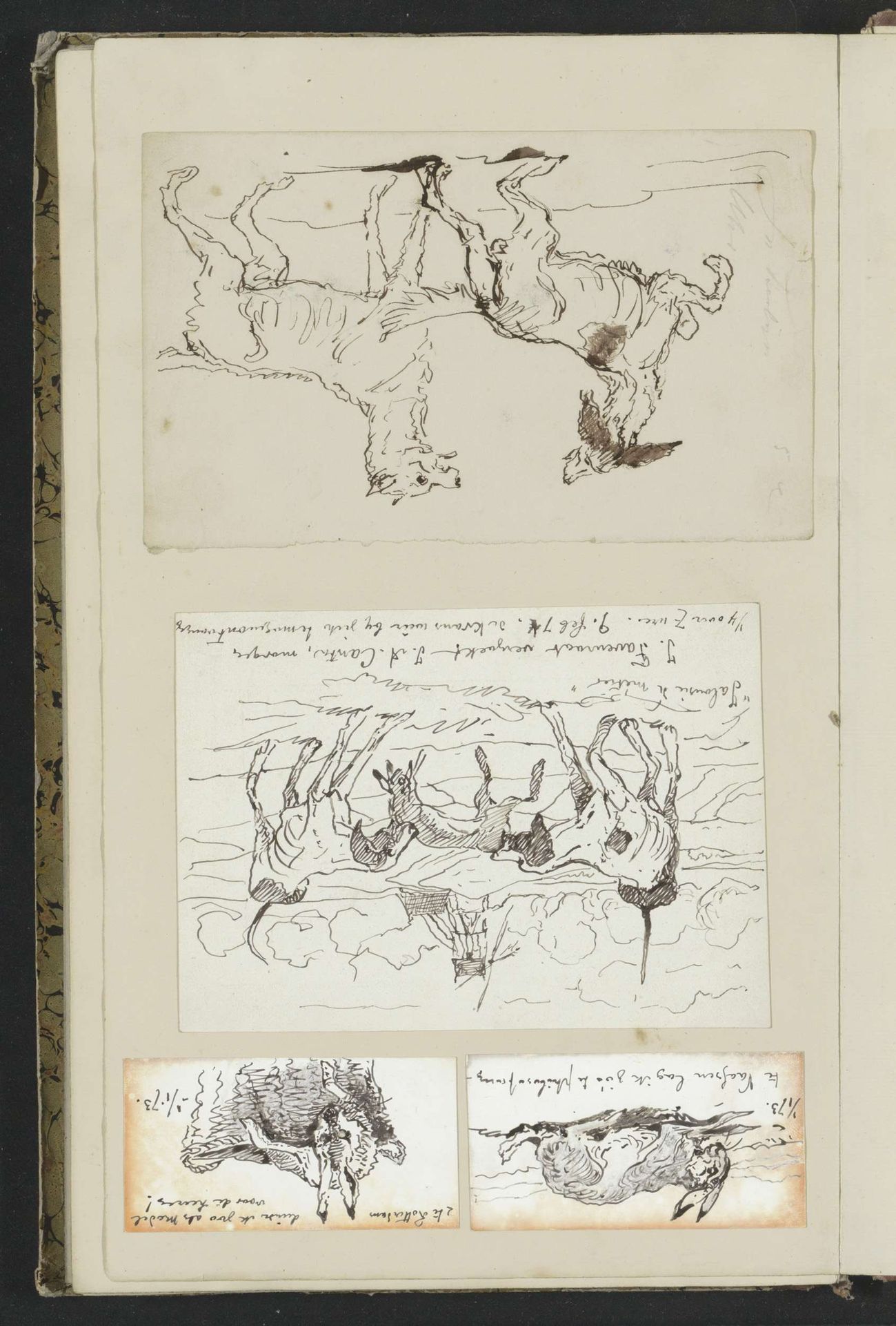 Hazen, landschap met een molen en twee honden die een haas uiteen rijten en twee honden by Johannes Antonius Canta