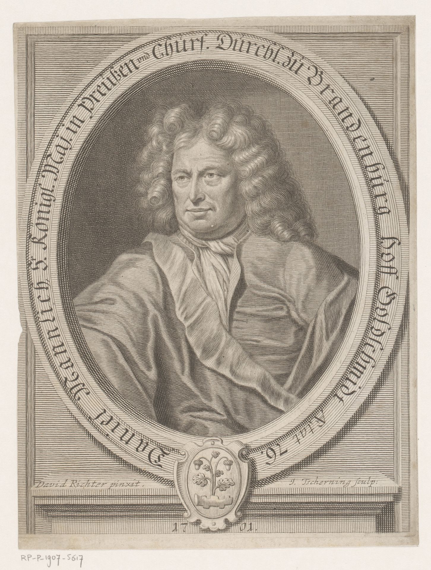 Portret van Daniel Männlich by Johann Tscherning